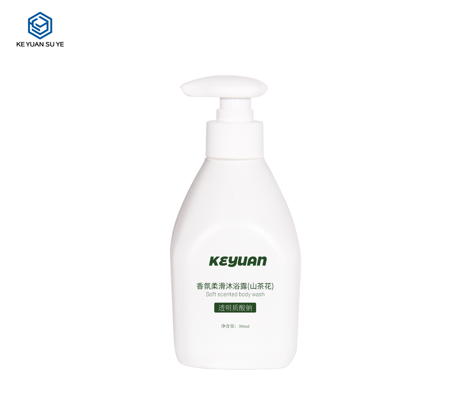 KY255 300ml HDPE White Fragrance Smooth Body Wash Plastic Packaging Bottle