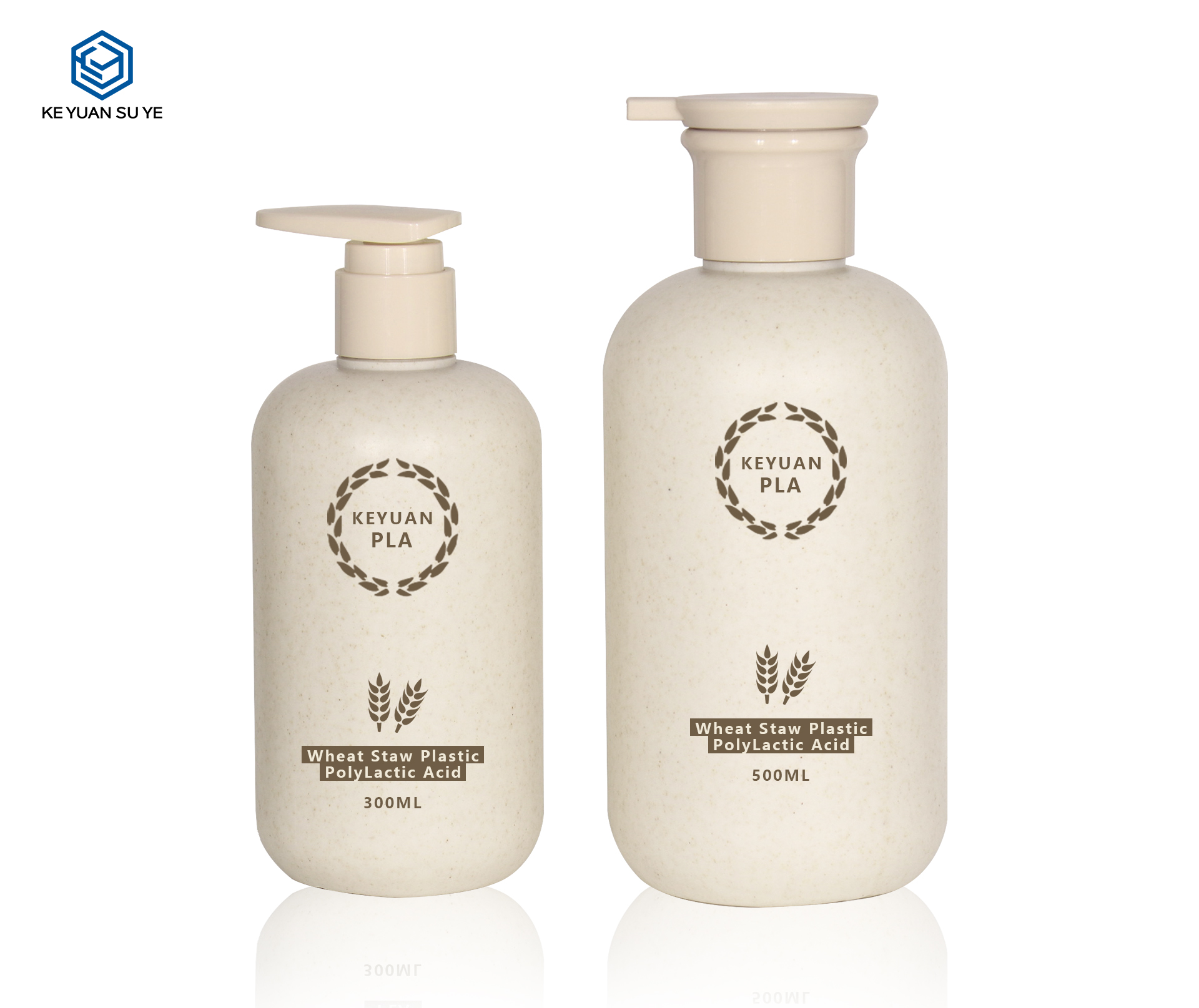 KY264 1 Hot Sell Environmentally Friendly Degradable Plastic Bottle 300ml 500ml Shower Gel Bottle with Lotion Pump