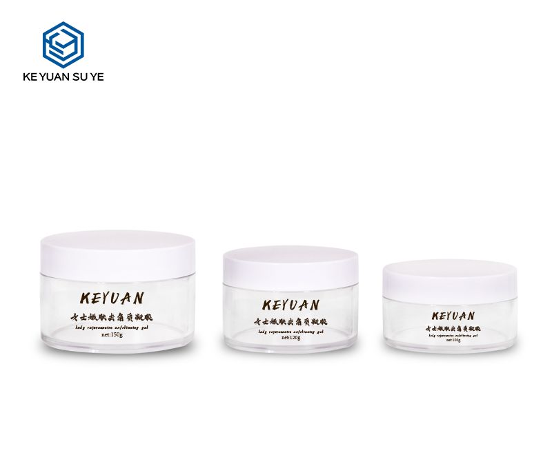 KY071PJ Custom High Quality 100g 120g 150g PET Clear Cream Jar with White Screw Cap