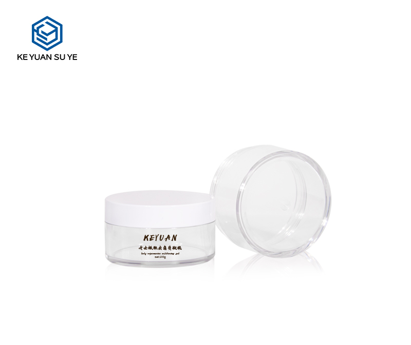 KY071PJ Custom High Quality 100g 120g 150g PET Clear Cream Jar with White Screw Cap