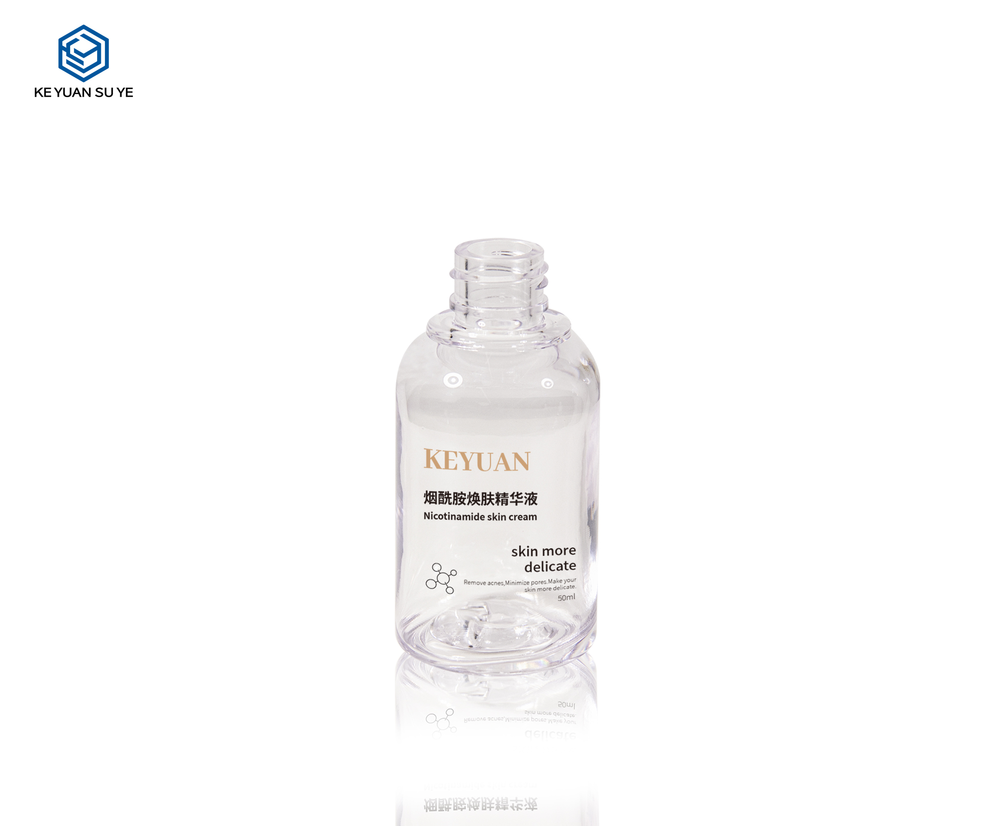 KY272 Factory 50ml PETG Dropper Bottle with Dropper Cosmetic Custom Round Serum Essence Oil Bottle