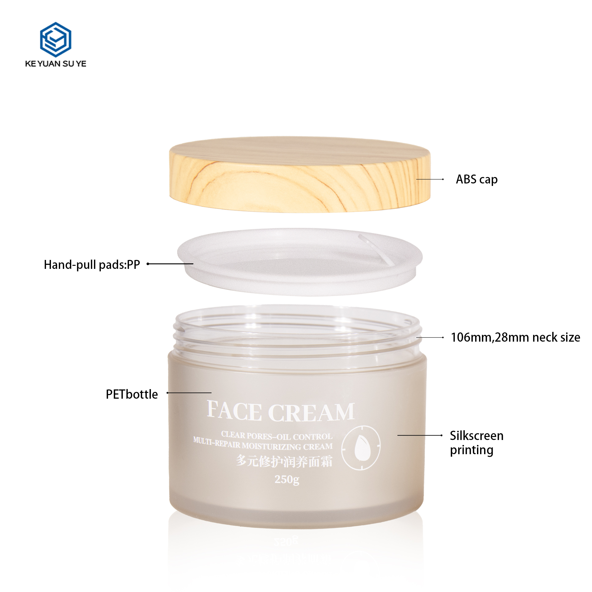 KY052 12PJ Factory Custom Multi-Capacity Skin Care Double Wall Cream Jar for Eye Cream Face Cream Packaging