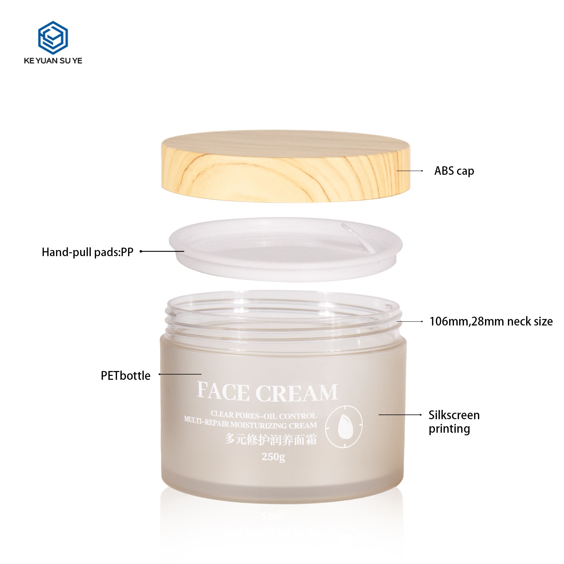 KY052 12PJ Factory Custom Multi-Capacity Skin Care Double Wall Cream Jar for Eye Cream Face Cream Packaging