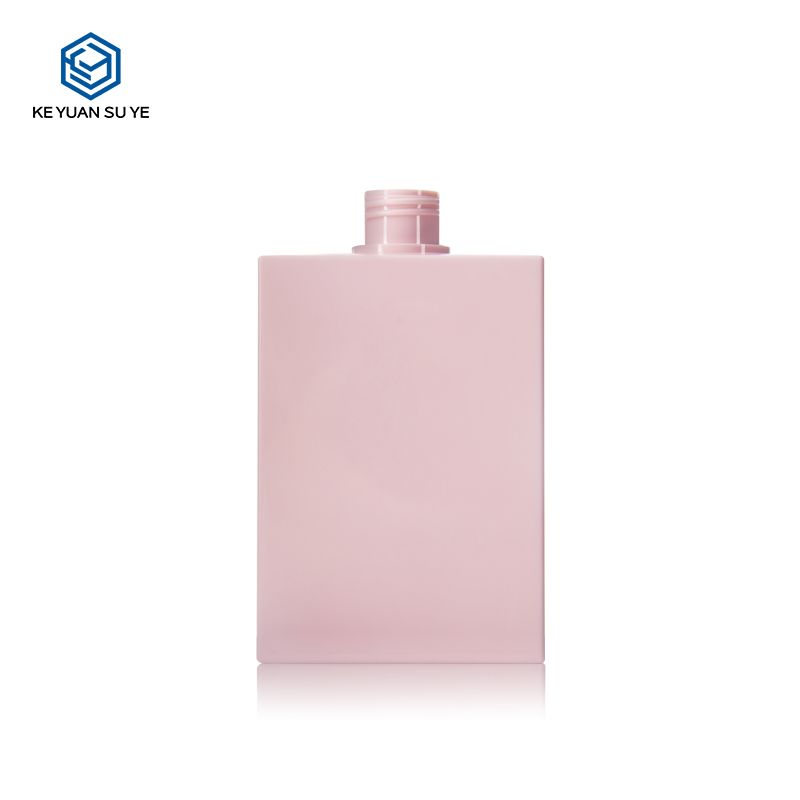 KY108 2 Custom 300ml PETG Deluxe Square Pink Flat Shoulder Perfume Spray Bottle
