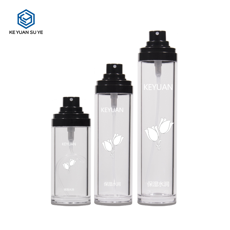 KY203 2 High Quality Cosmetics Perfume Packaging 50ml 70ml Thick Wall Transparent PET Plastic Spray Bottle