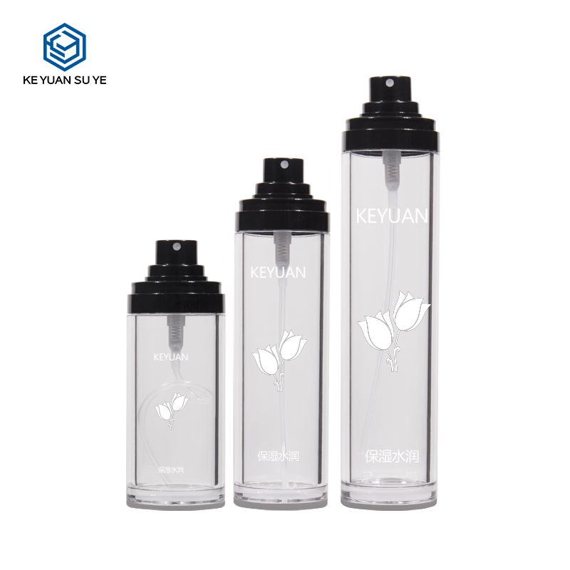 KY203 2 High Quality Cosmetics Perfume Packaging 50ml 70ml Thick Wall Transparent PET Plastic Spray Bottle