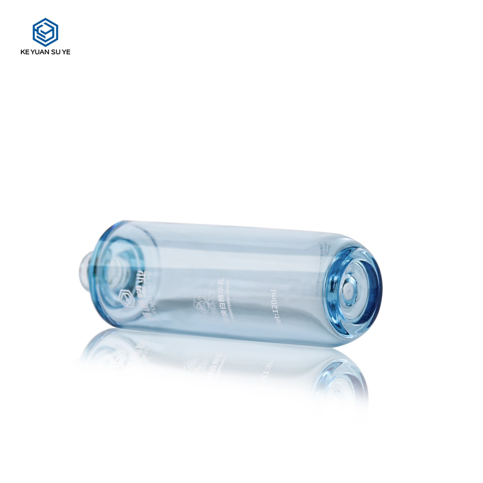 KY288 Luxury Thick Wall PET High Quality Round Blue Plastic Cosmetic Packaging Lotion Bottle