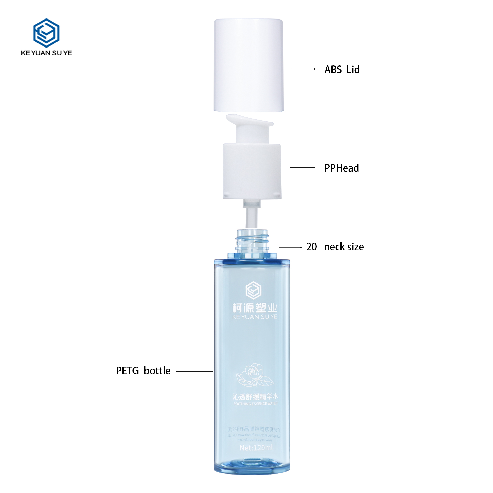 KY289 120ml 100ml 80ml Luxury Round Thick Wall Cosmetic PET Liquid Toner Packaging