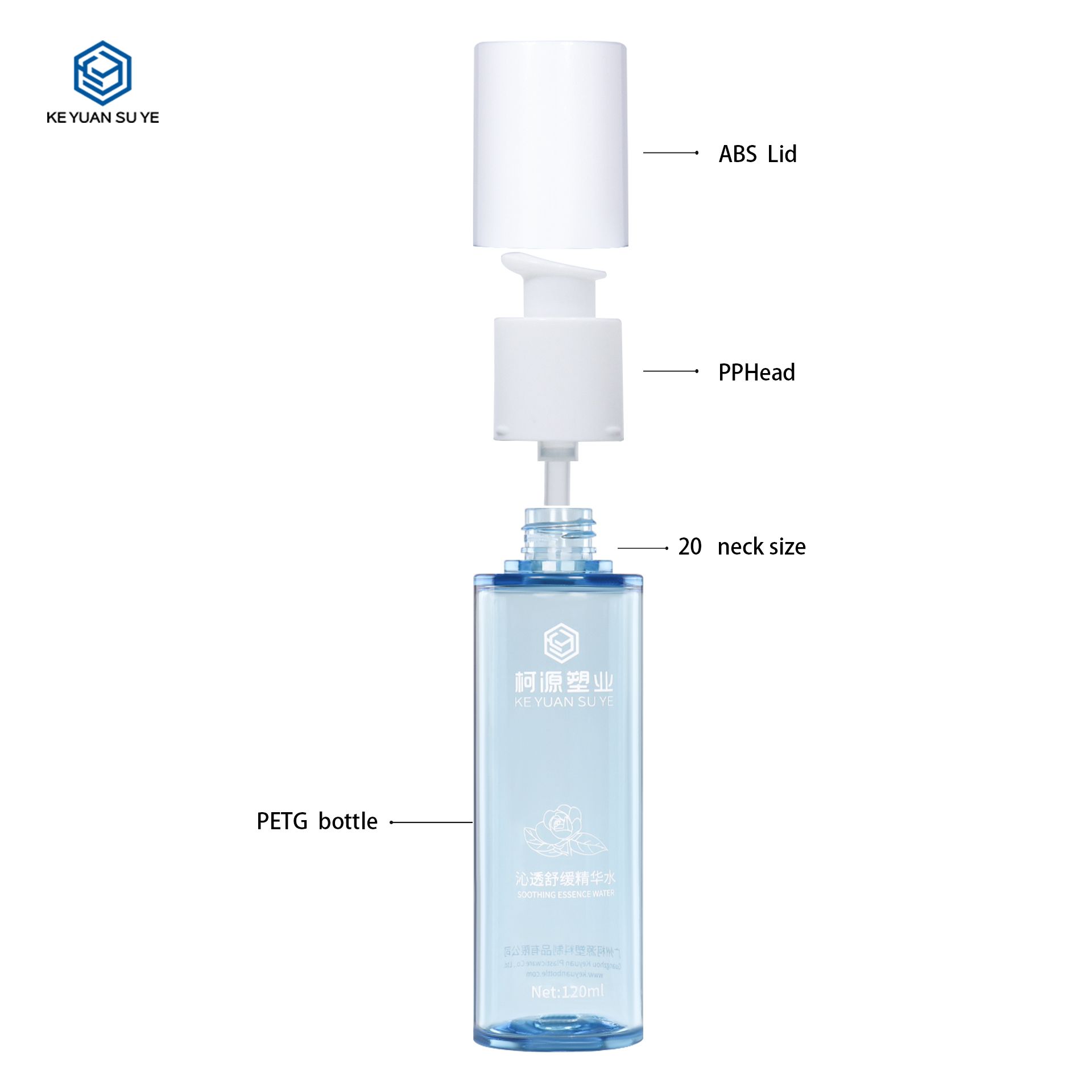 KY289 120ml 100ml 80ml Luxury Round Thick Wall Cosmetic PET Liquid Toner Packaging