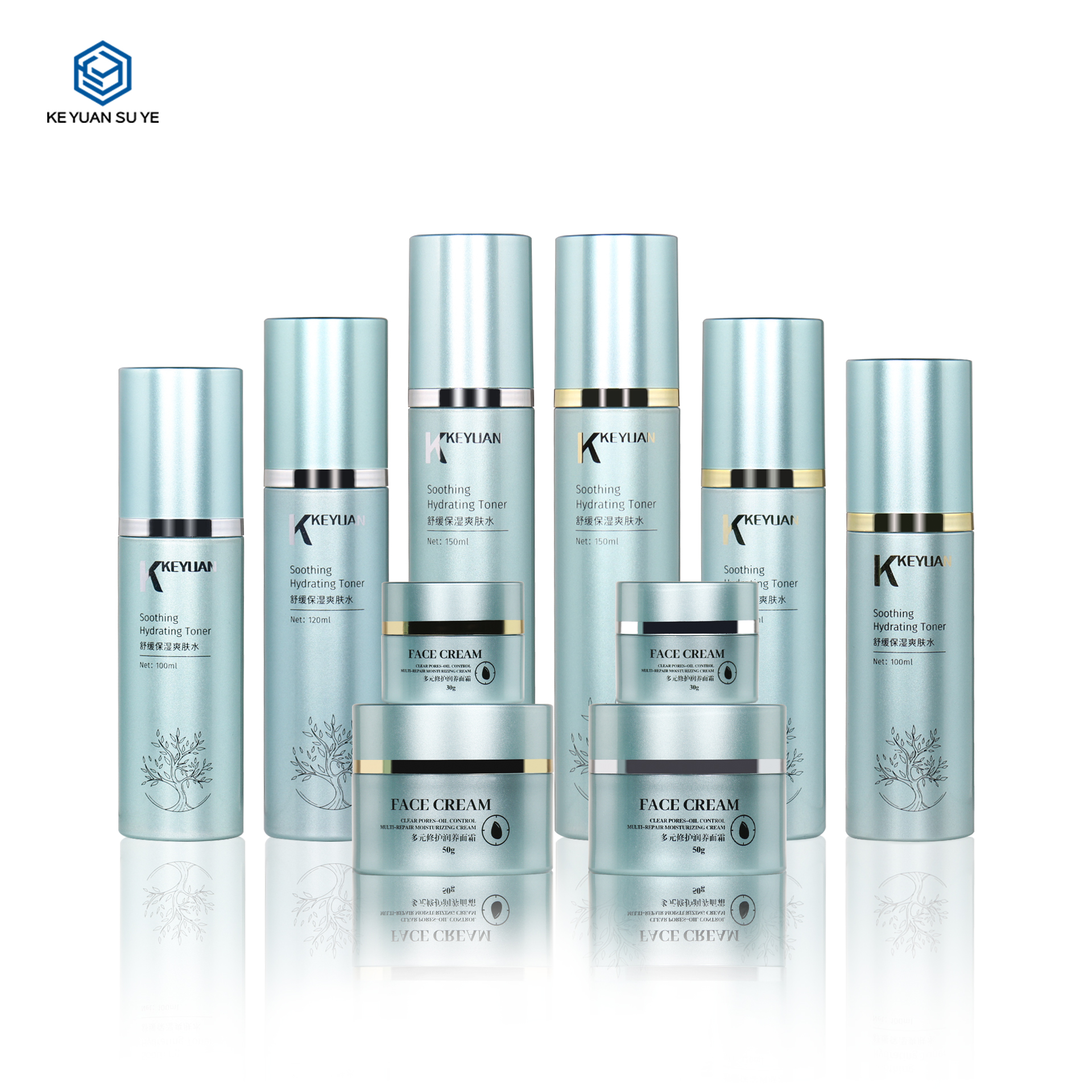 KY294 Factory Custom 30ml 50ml 100ml 120ml 150ml Skin Care Face Cream Jar and Toner Bottle