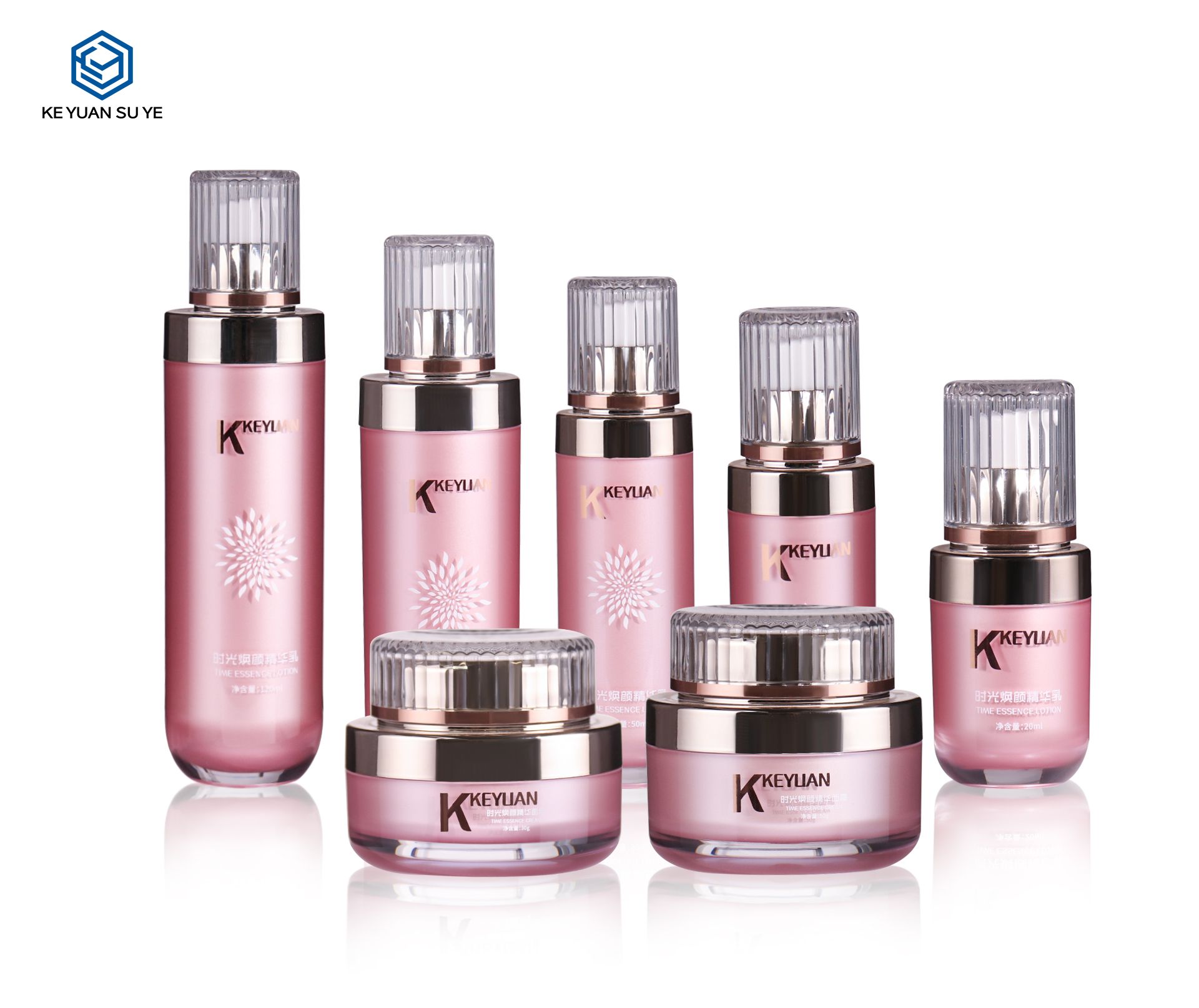 KY016 Factory Custom Pink Luxury High  Quality Acrylic Essence Lotion Bottle 30g 50g Face Cream Jar