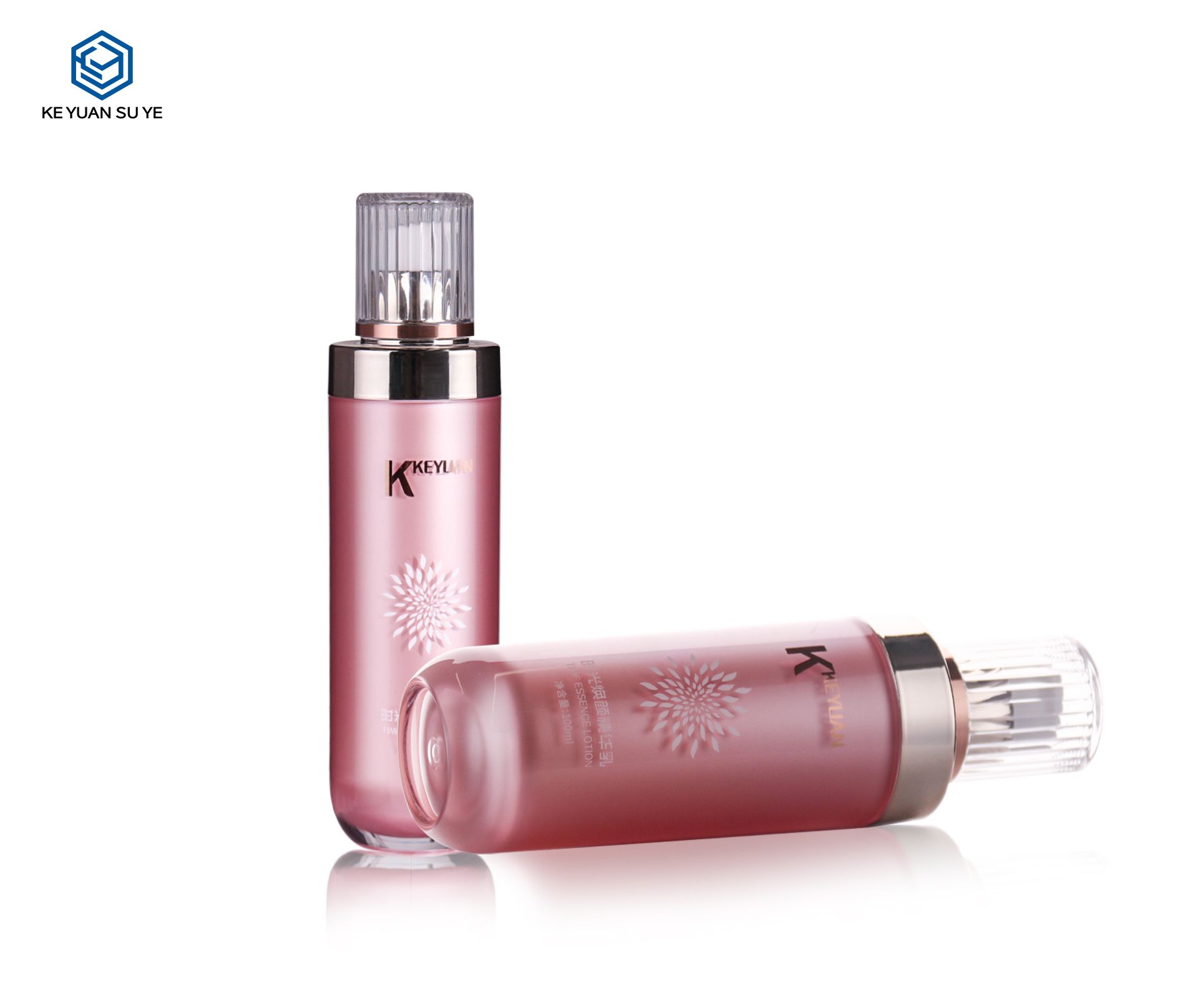 KY016 Factory Custom Pink Luxury High  Quality Acrylic Essence Lotion Bottle 30g 50g Face Cream Jar