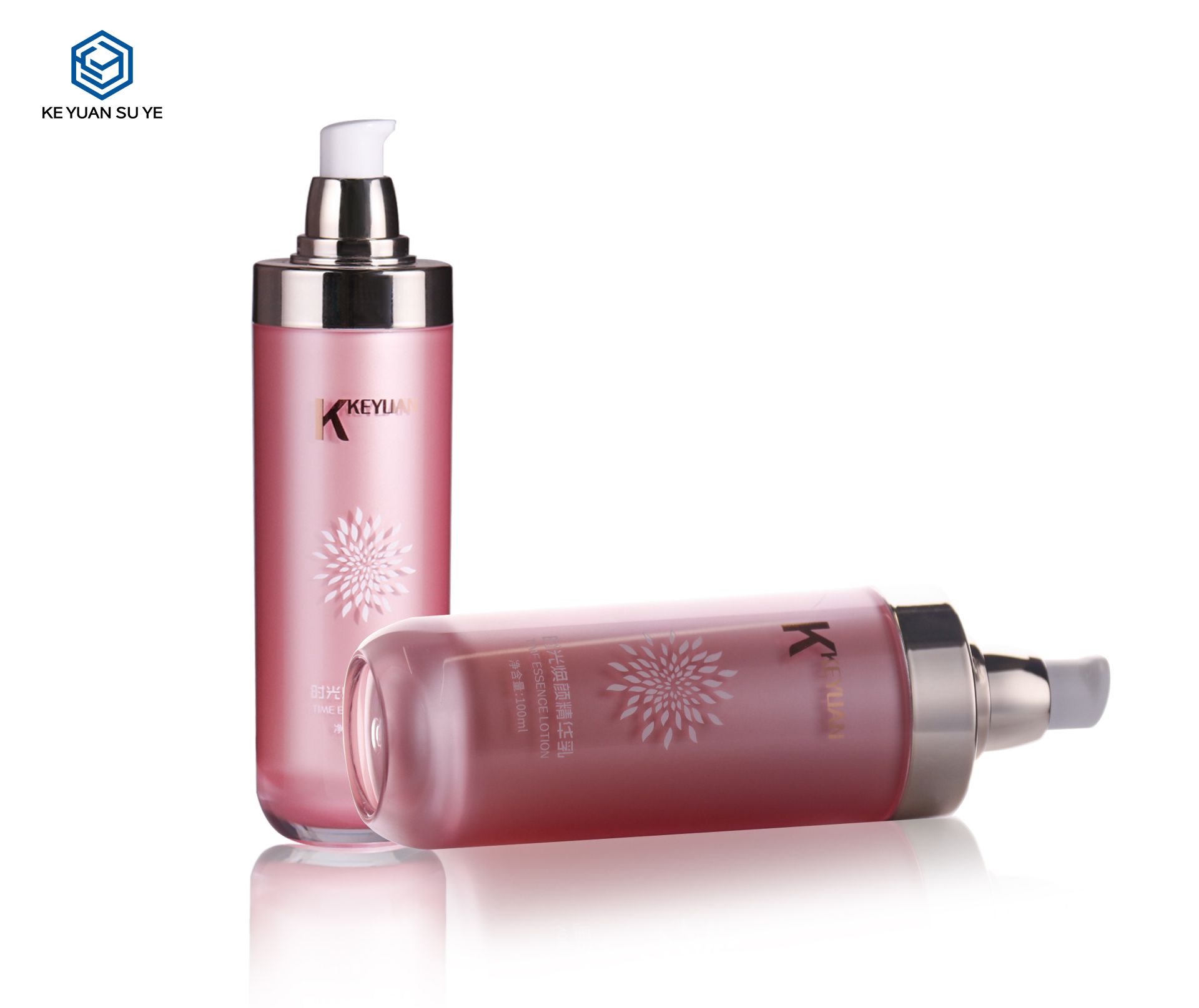 KY016 Factory Custom Pink Luxury High  Quality Acrylic Essence Lotion Bottle 30g 50g Face Cream Jar