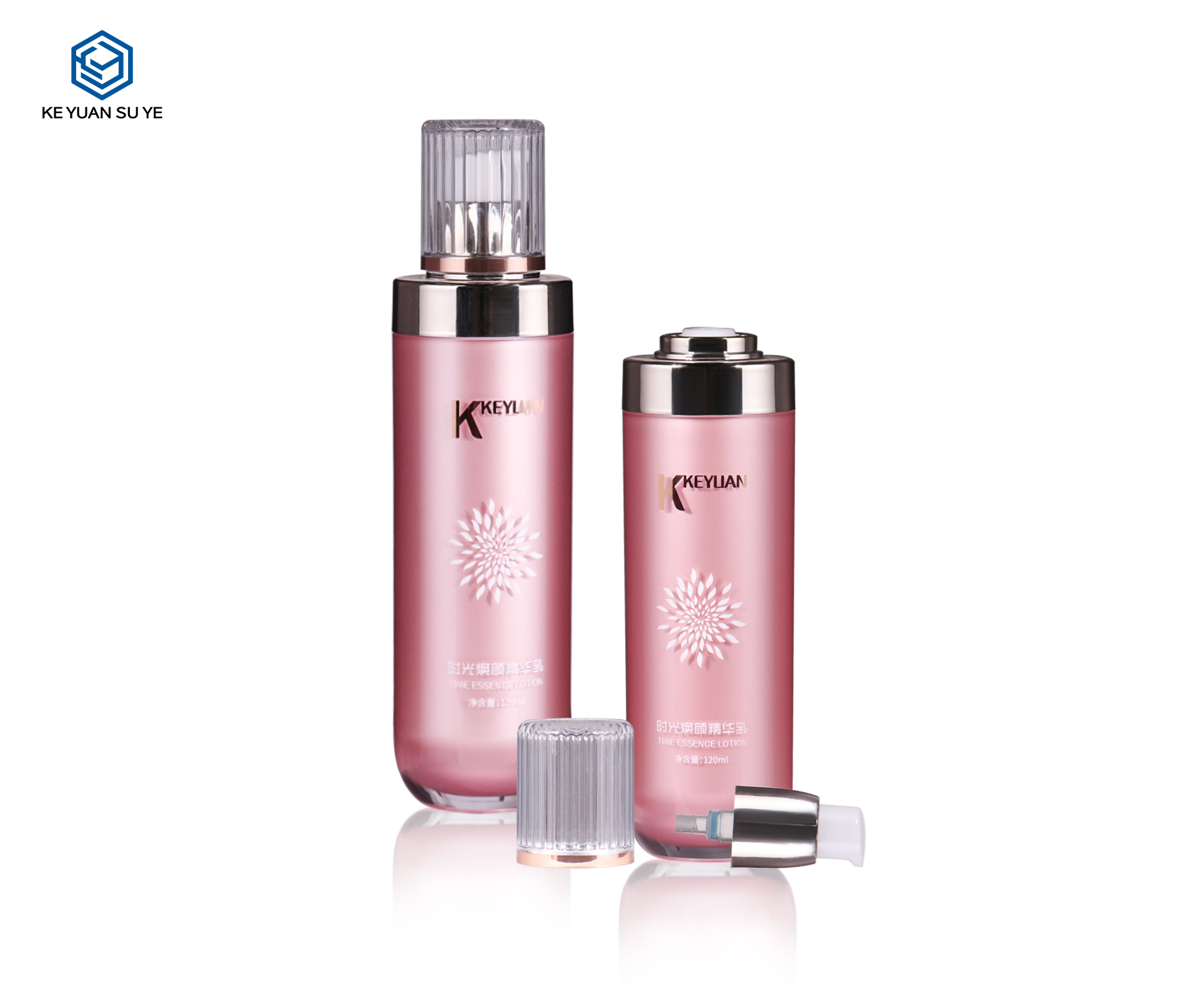 KY016 Factory Custom Pink Luxury High  Quality Acrylic Essence Lotion Bottle 30g 50g Face Cream Jar