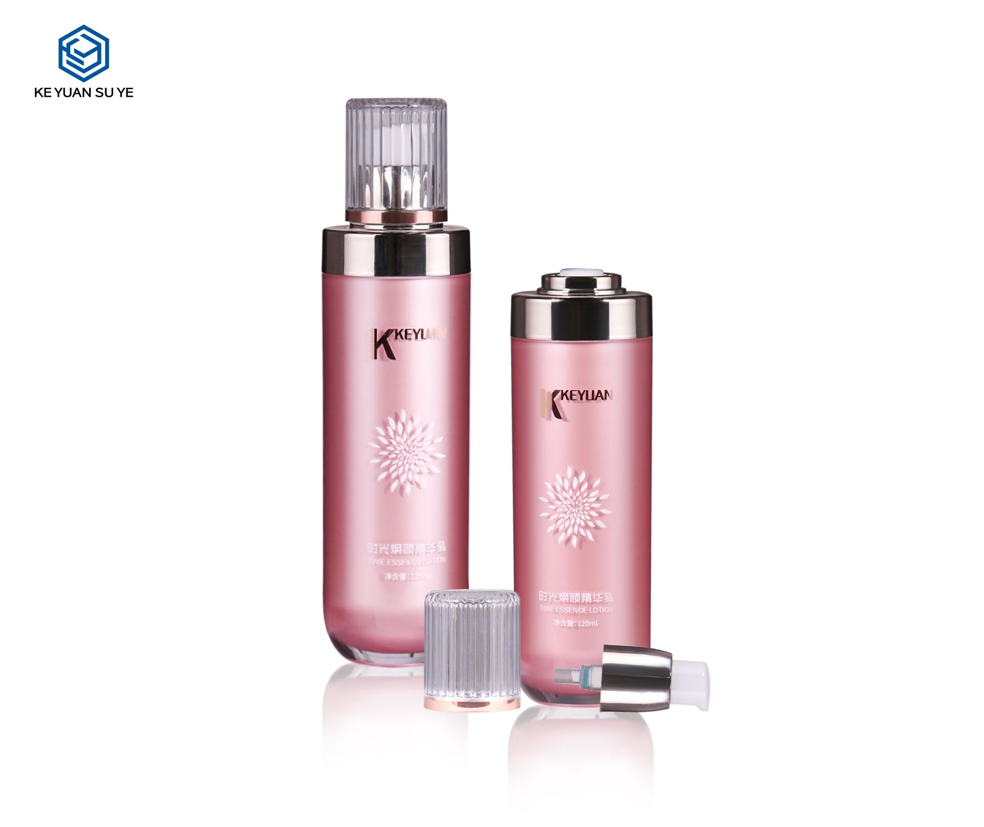 KY016 Factory Custom Pink Luxury High  Quality Acrylic Essence Lotion Bottle 30g 50g Face Cream Jar