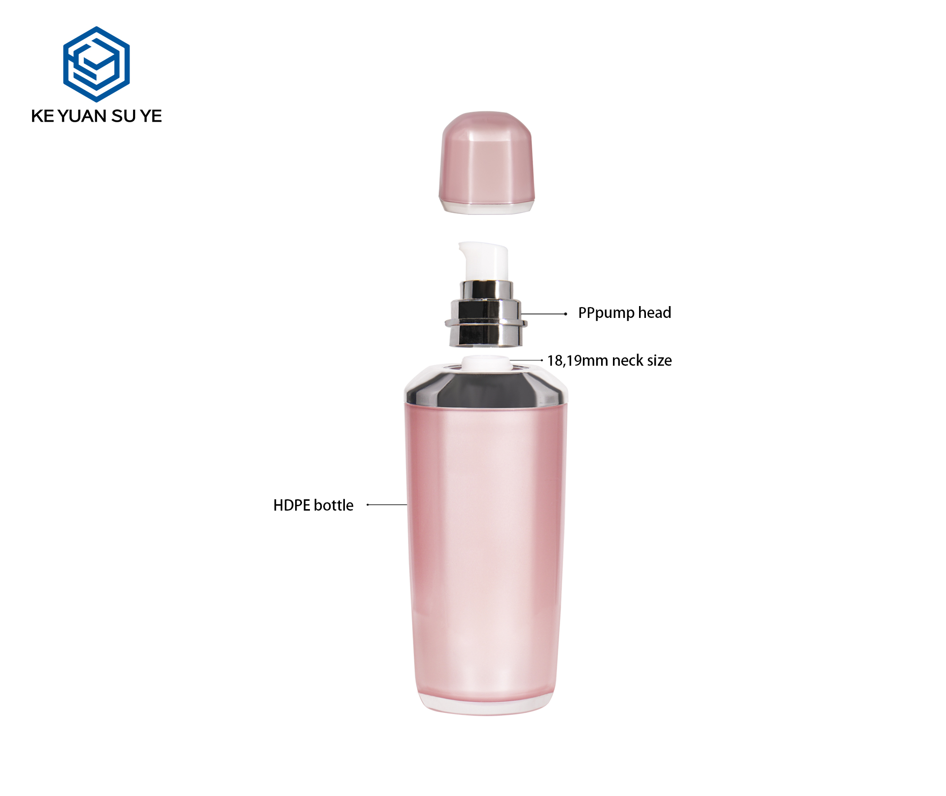 KY019A-1  Factory Custom Pink Luxury High Quality Acrylic Essence Lotion Bottle Face Cream Jar