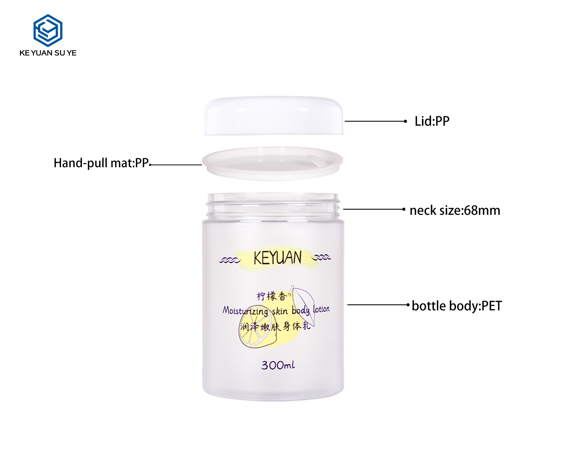 KY076 1 .1PJ The Factory Directly Sells PET White Plastic Round Jars Hair Mask Jars