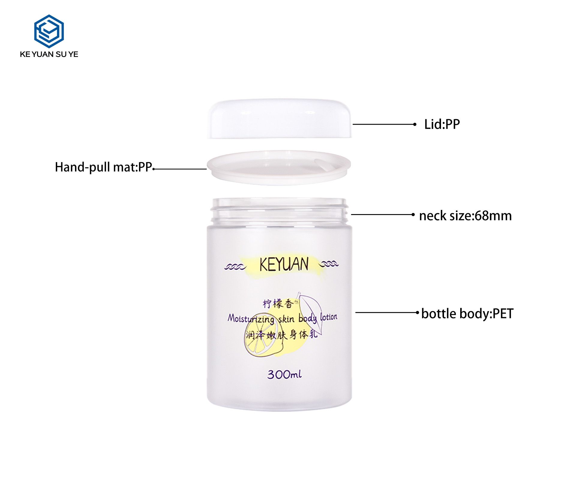 KY076 1 .1PJ The Factory Directly Sells PET White Plastic Round Jars Hair Mask Jars