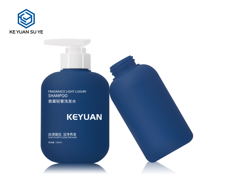 KY200 Empty Blue 300ml HDPE bottle for Shower Gel and Shampoo
