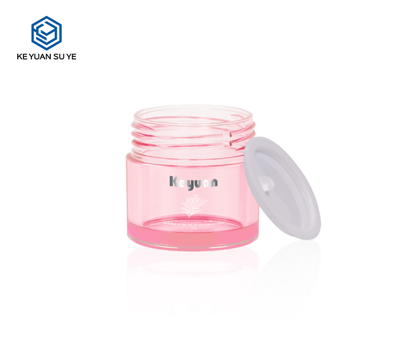 KY052 4 Mini Hot sale Pink PET Jar with White Lip for Face Cream Eyes Cream Body Lotion