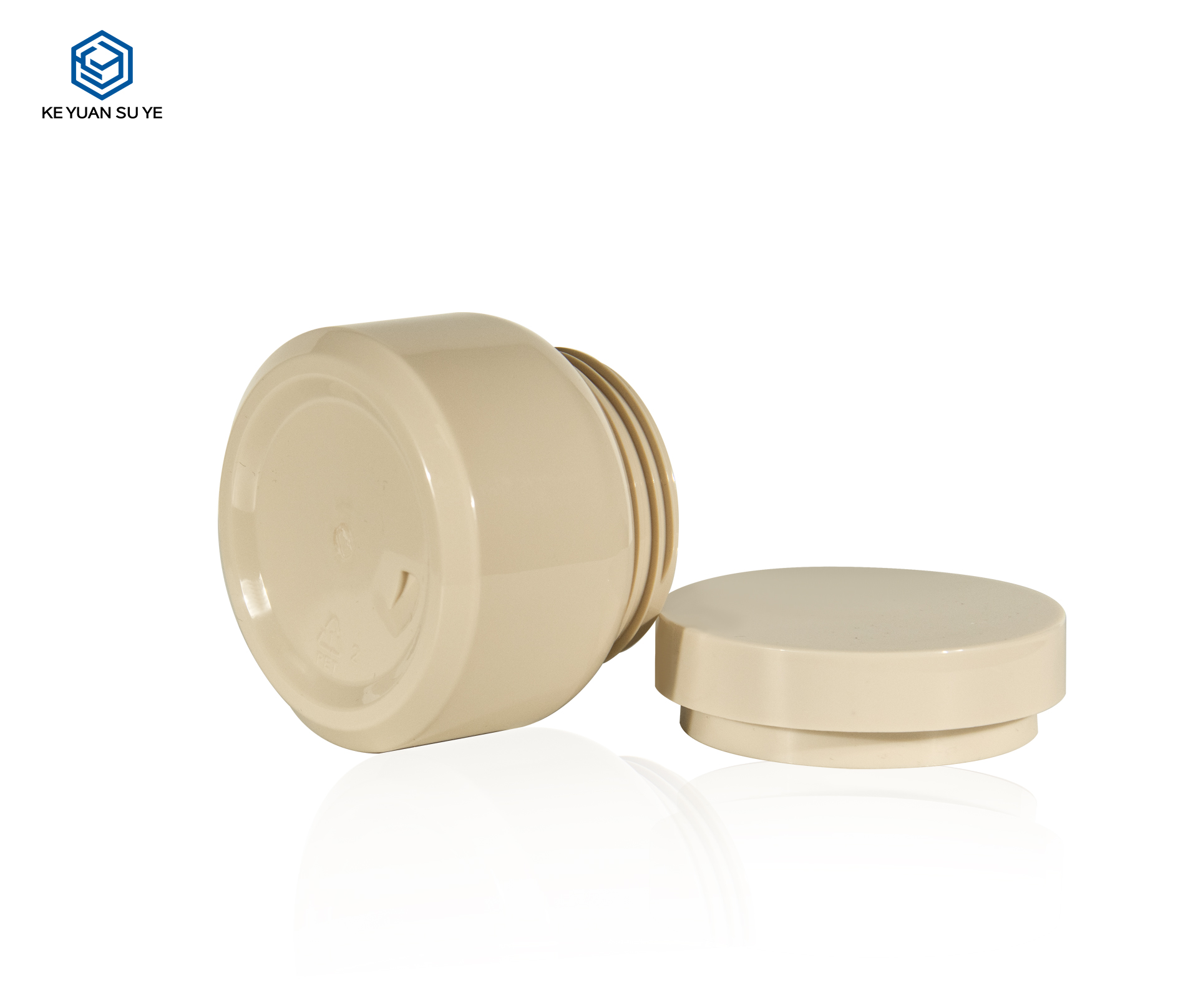 KY060  2 PJ Customized High Quality  50ml 100ml PET Cosmetic Skin Care Cream Jar with Screw Cap