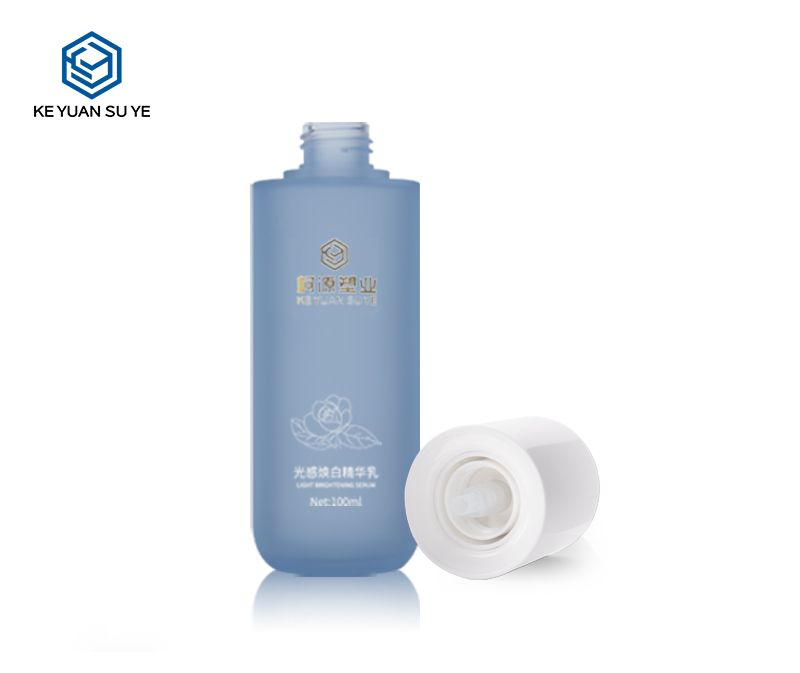 KY 201   1 Luxury Blue Matte Translucent Empty Cosmetic Packaging Dropper Bottle Lotion Bottle Toner Bottle