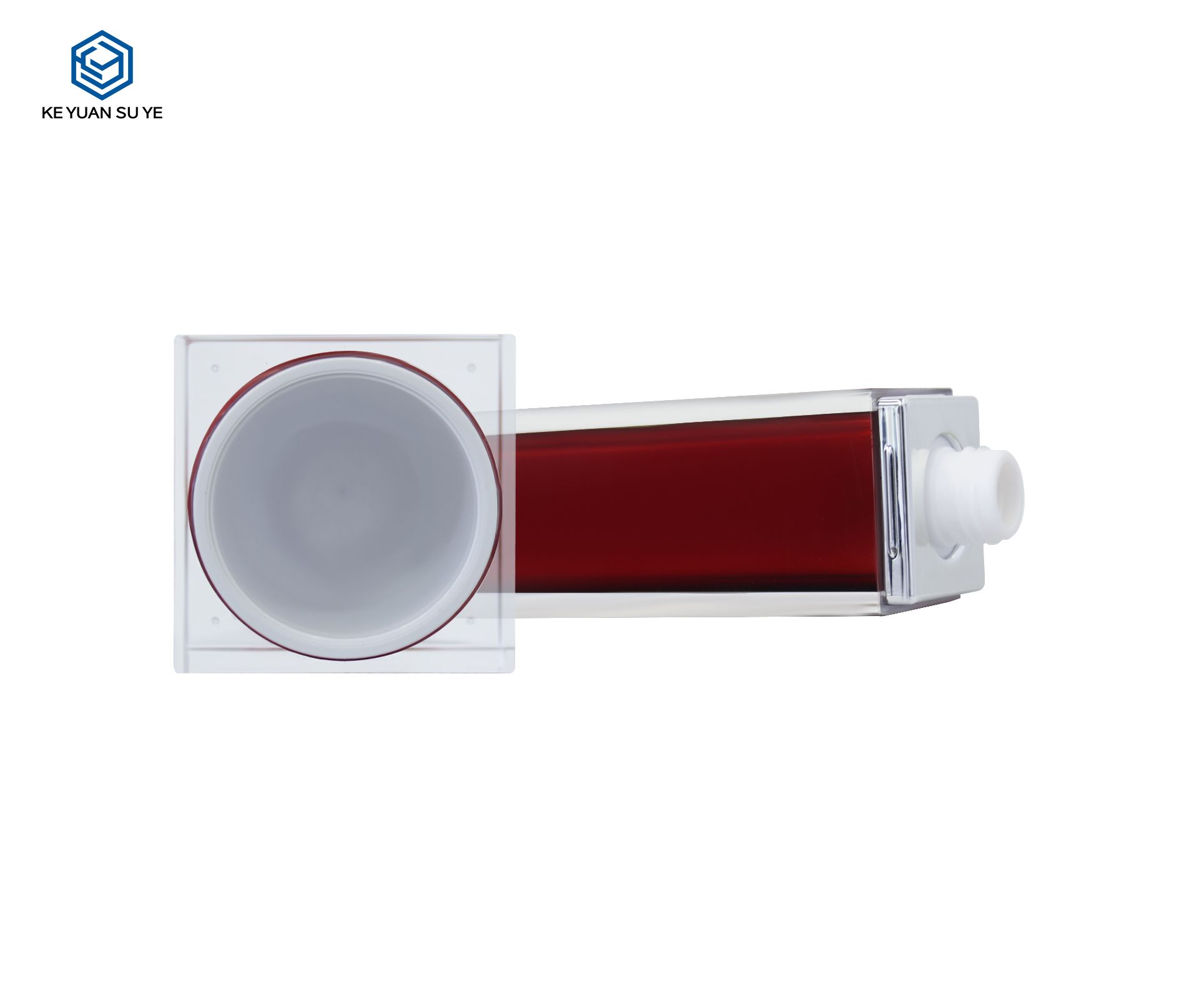 KY 020 Factory Custom Red Luxury High Quality Acrylic Mist Spray Bottle and Cosmetic Jar with Special Shape Cap