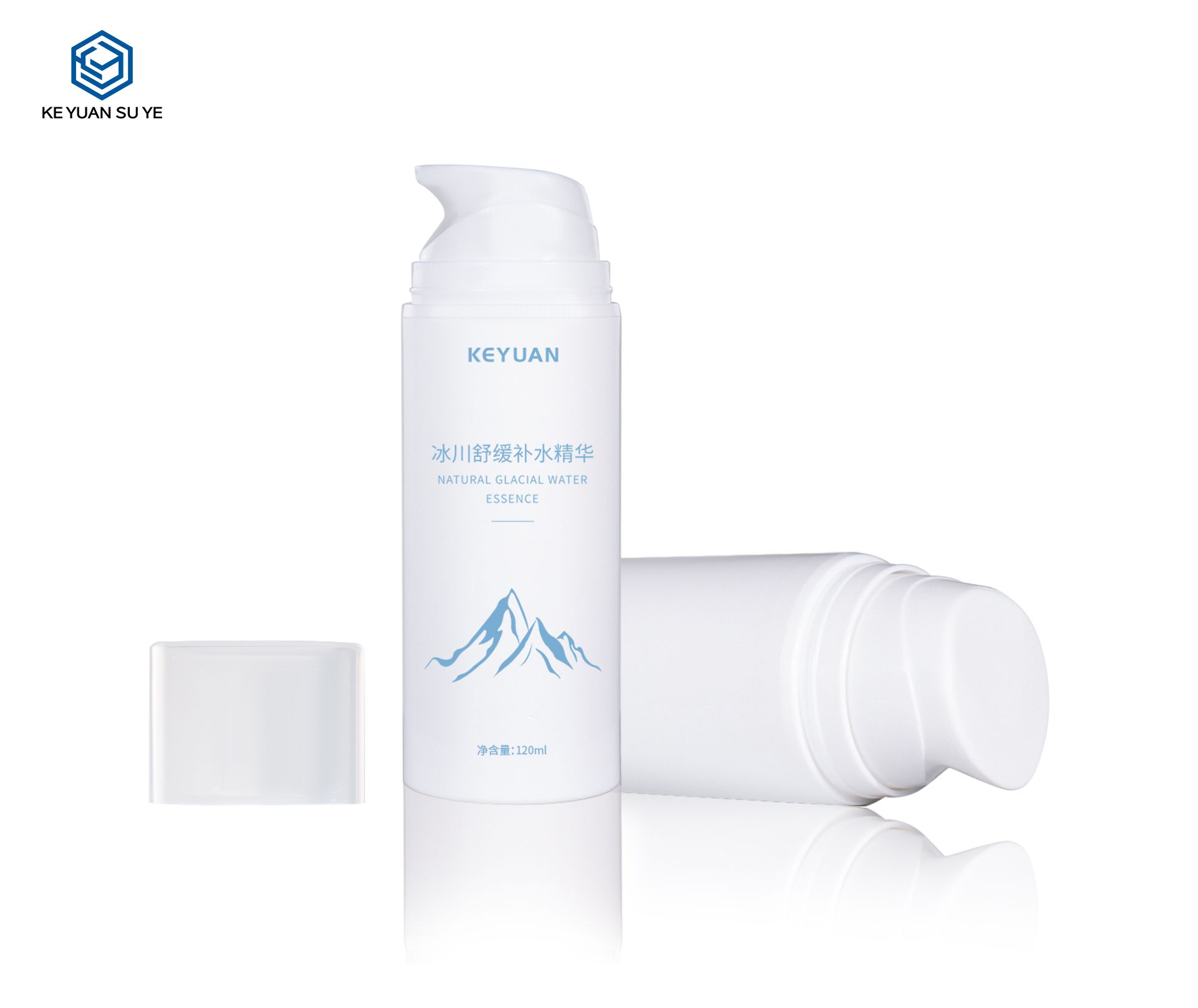 KY209 High Quality Plastic Round Cosmetic Bottle Water Essence Bottle with Plastic Pump