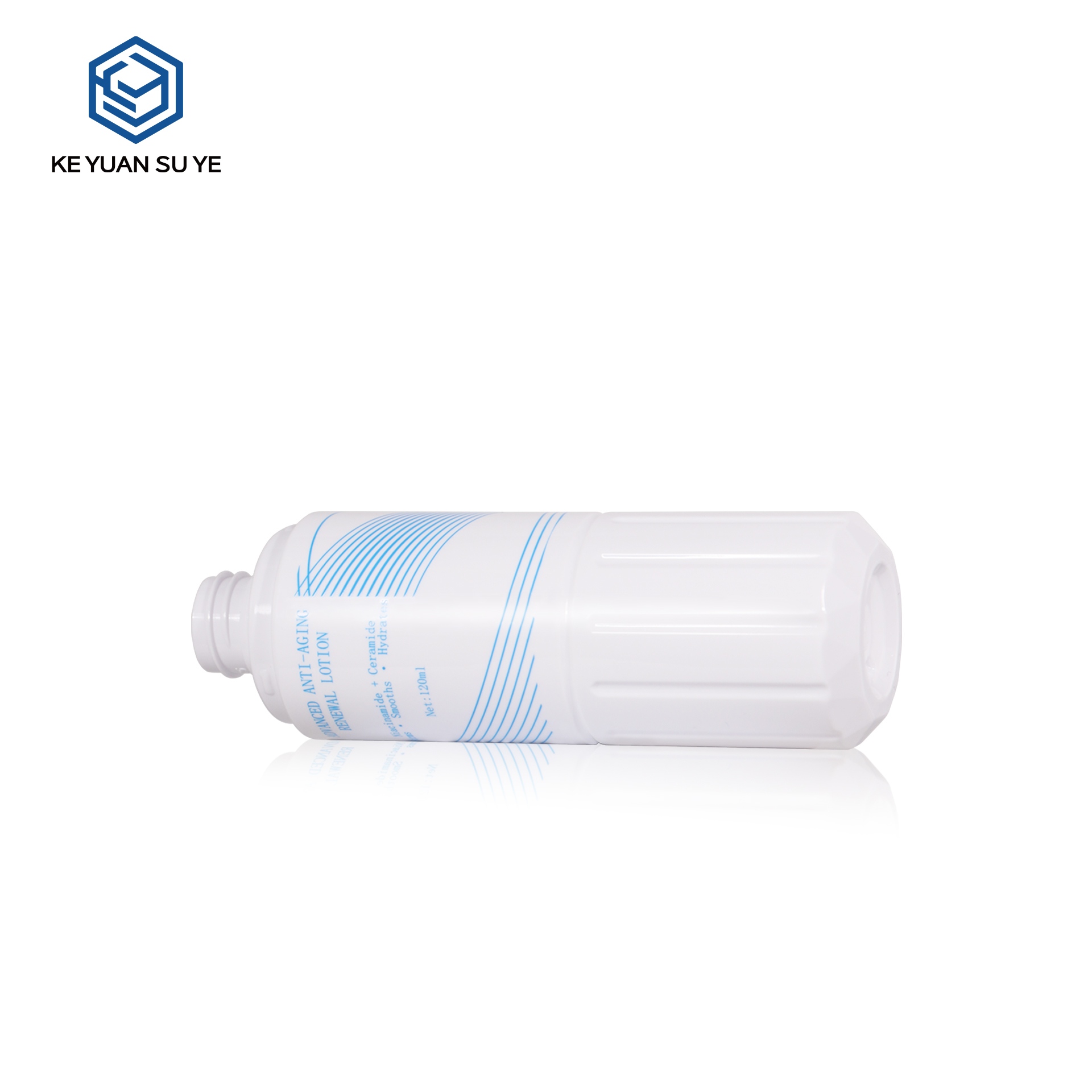 KY724,725,726 White PET Anti-Aging Lotion Pump Bottles, 100/120/150ml, Custom Silk Screen Printing