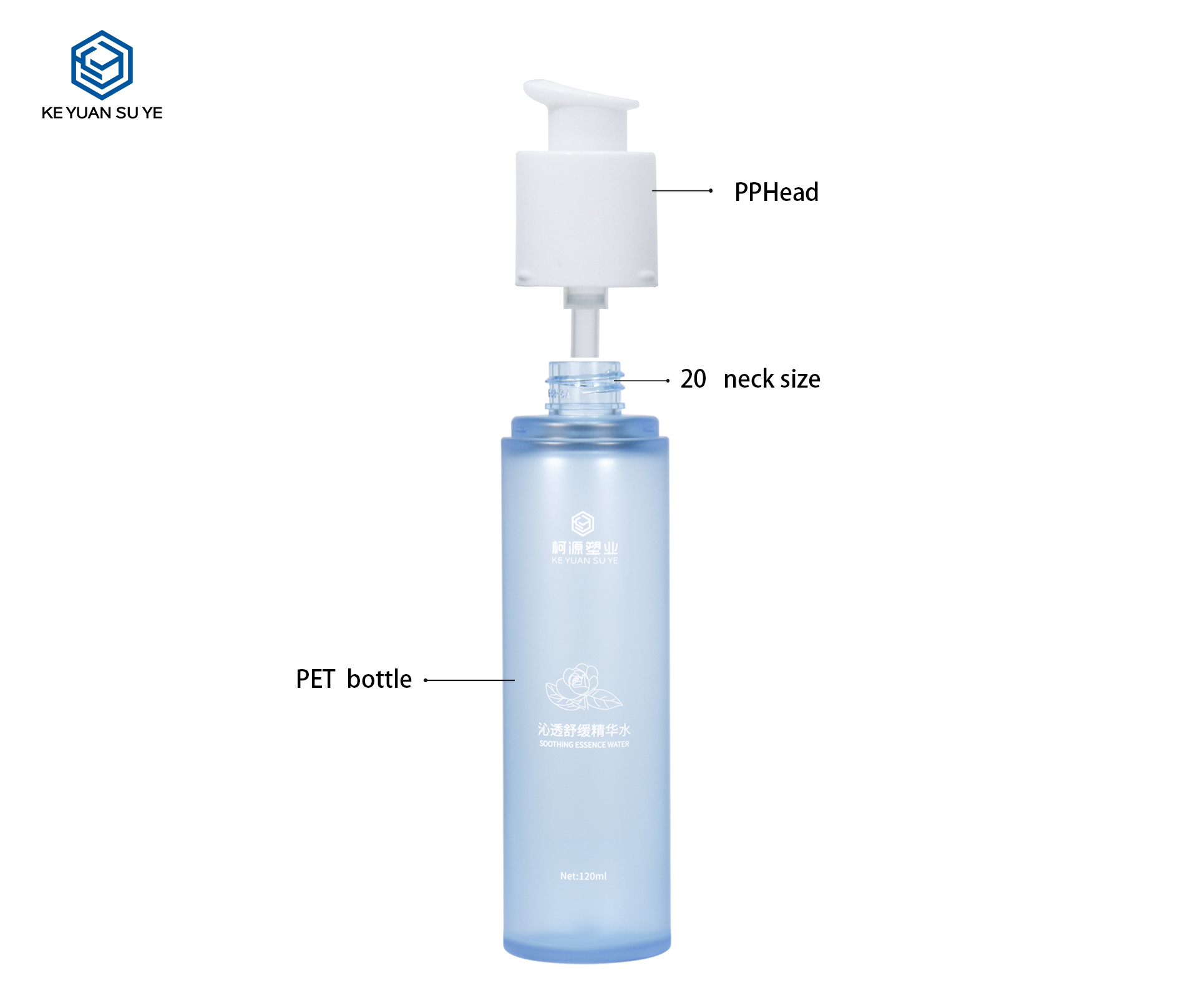 KY Matte Blue Cylindrical Skincare Bottle Soothing Essence Skincare Bottle Set