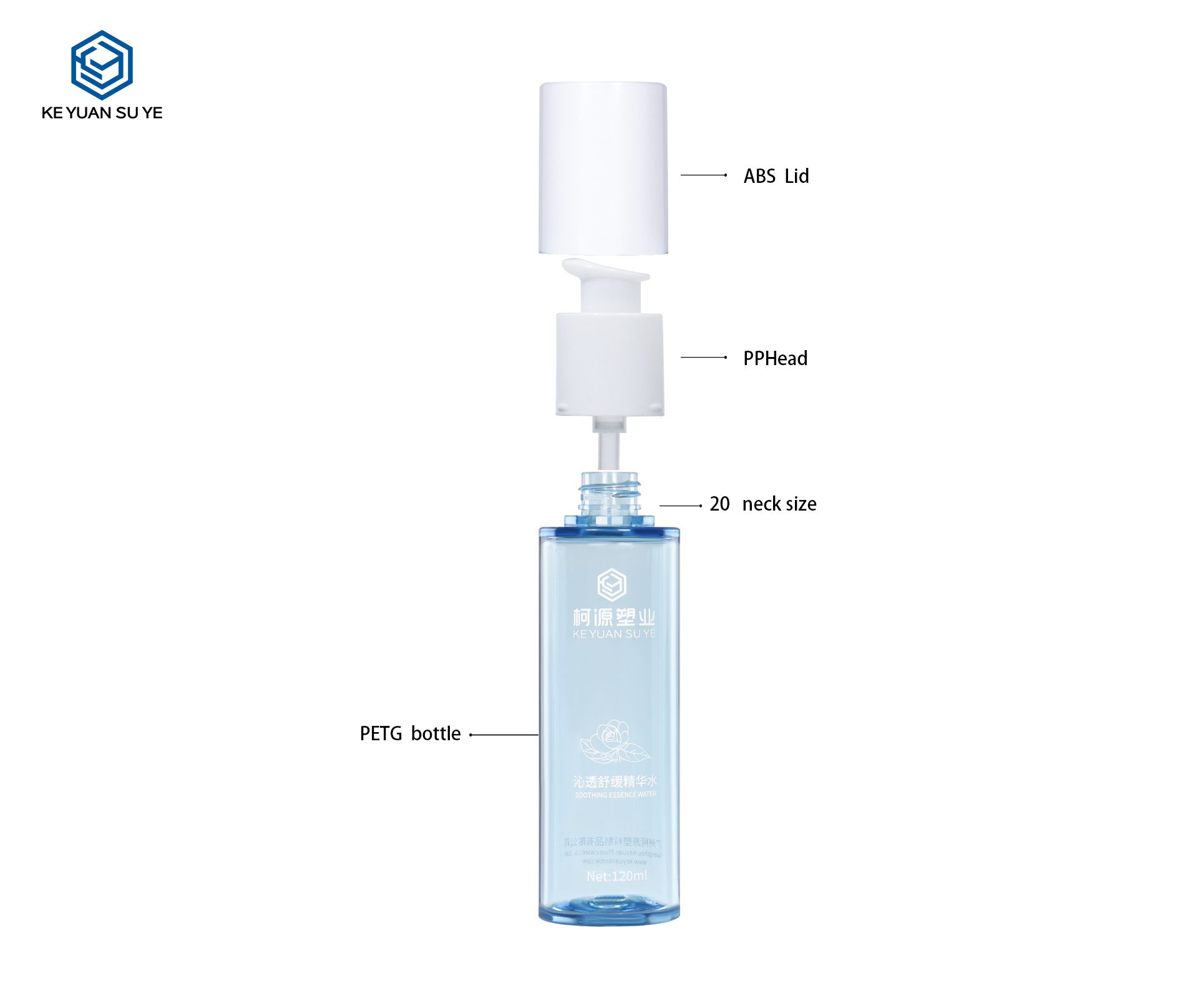 KY Transparent Blue 80ml 100ml 120ml Soothing Essence Water Skincare Bottle Set