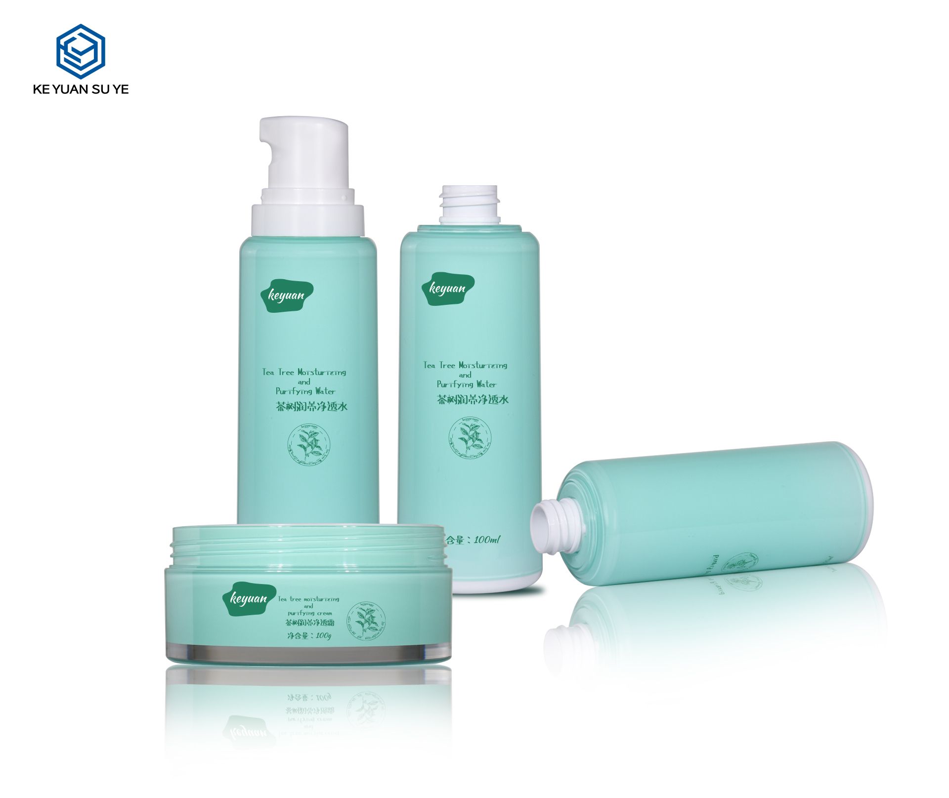 KY295 Custom MS/PET Moisturizing Water & Face Cream Packaging Set 30ml 50ml 100ml 30g 50g 100g