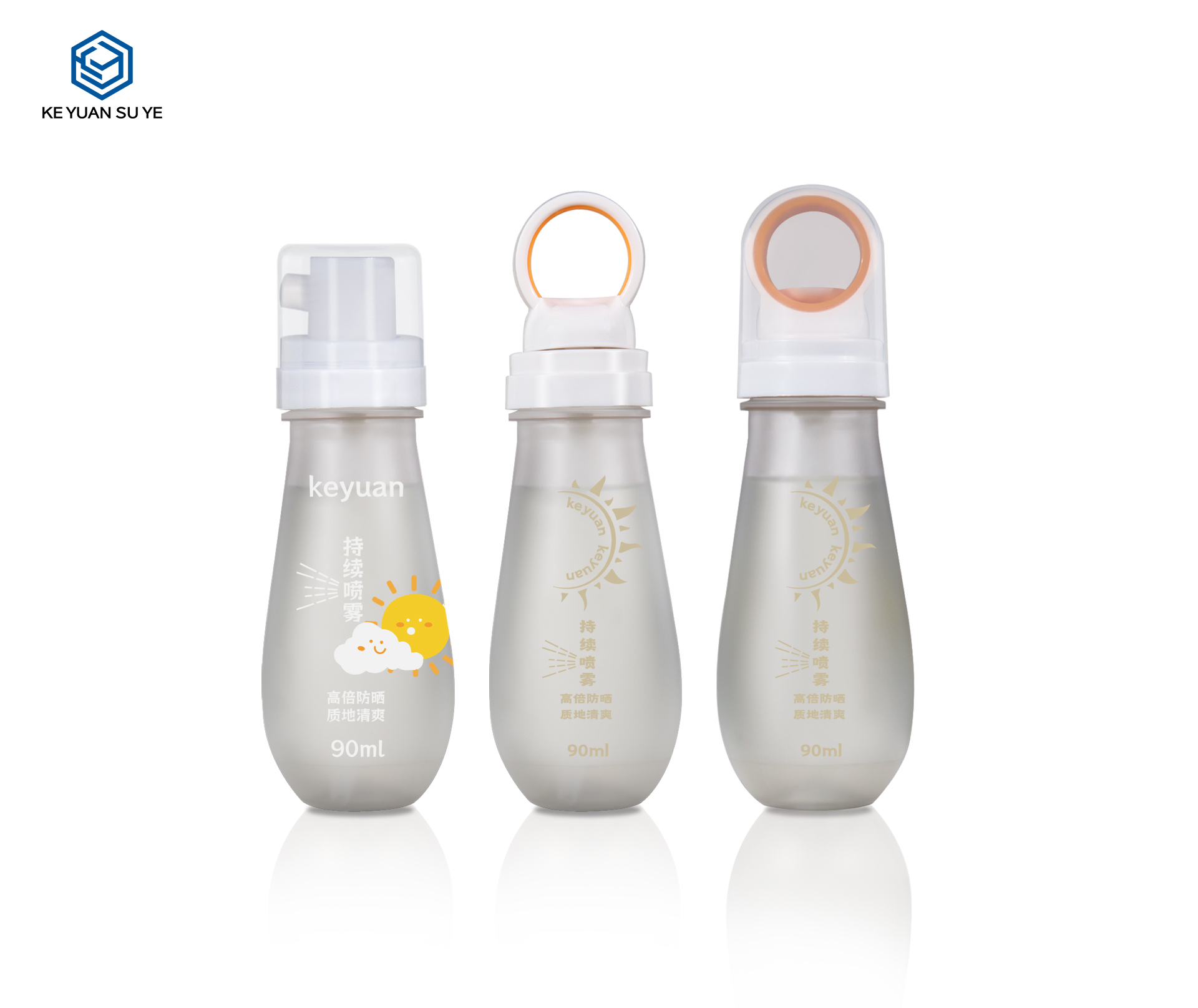 KY296 Custom PET Facial Hydrating Mist Spray Bottle 90ml For Sunscreen & Moisturizing Skincare
