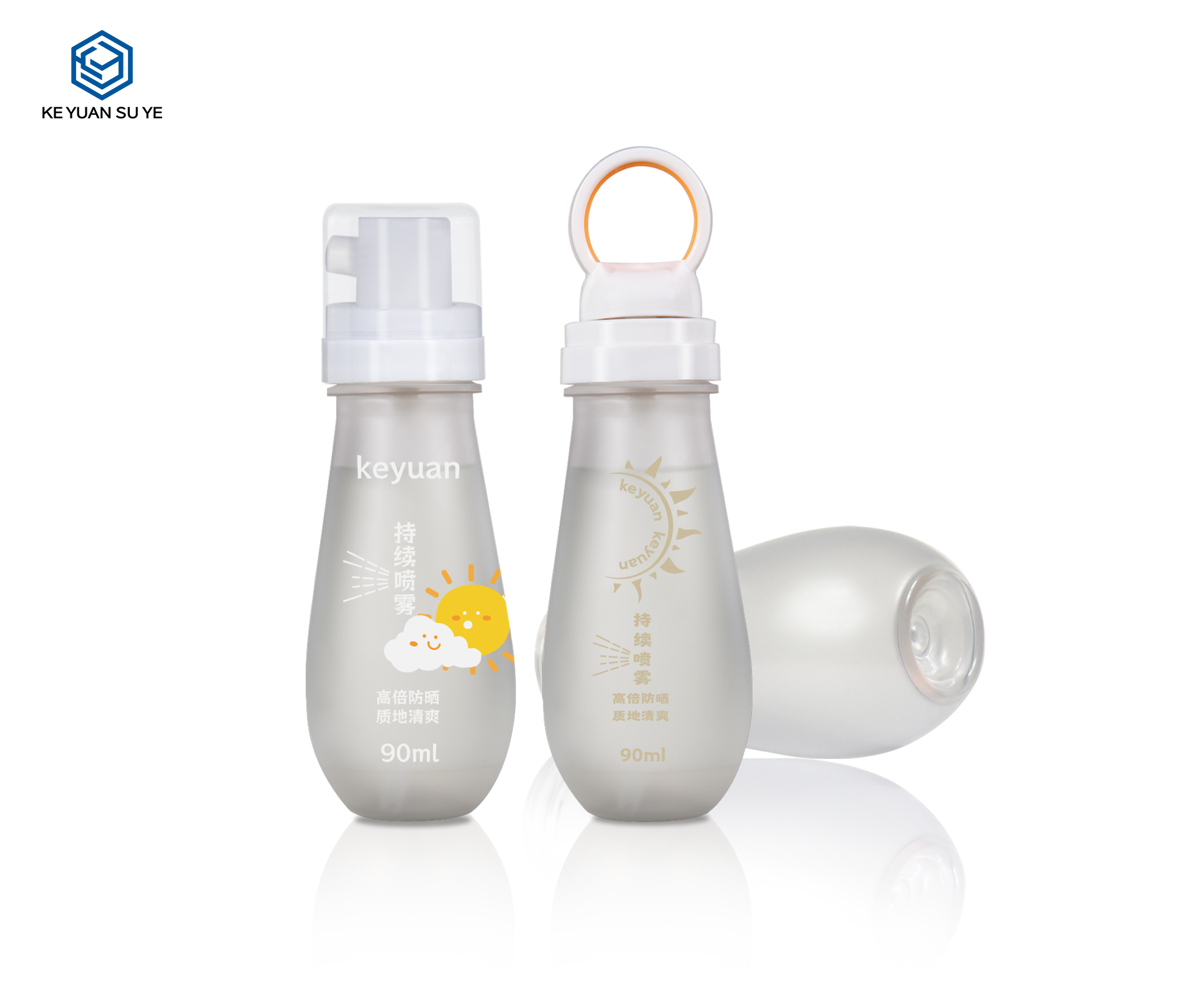 KY296 Custom PET Facial Hydrating Mist Spray Bottle 90ml For Sunscreen & Moisturizing Skincare