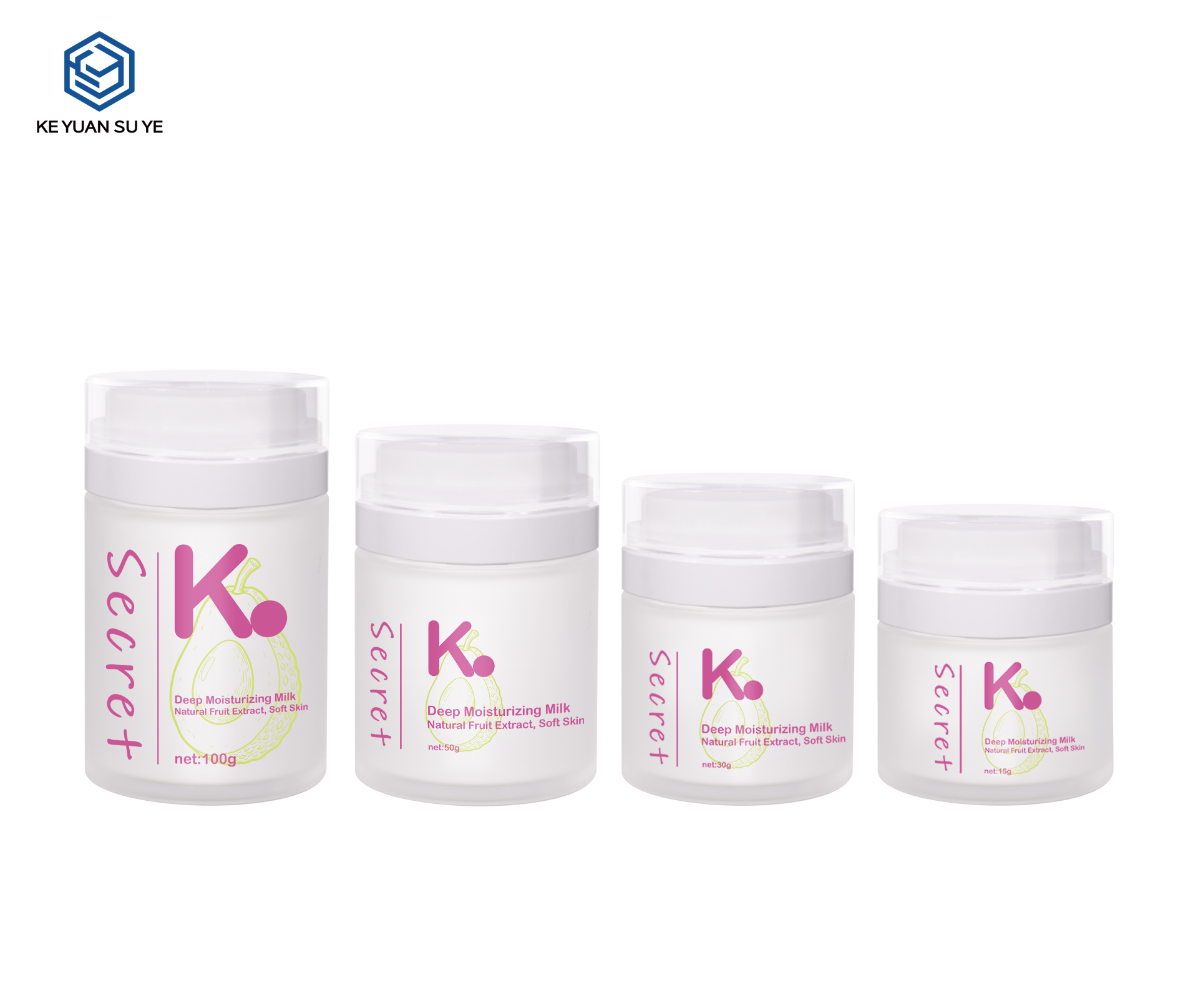KY298 Custom Double-Layer Airless PET Cream Jar Set 15g 30g 50g 100g For Moisturizing Skincare