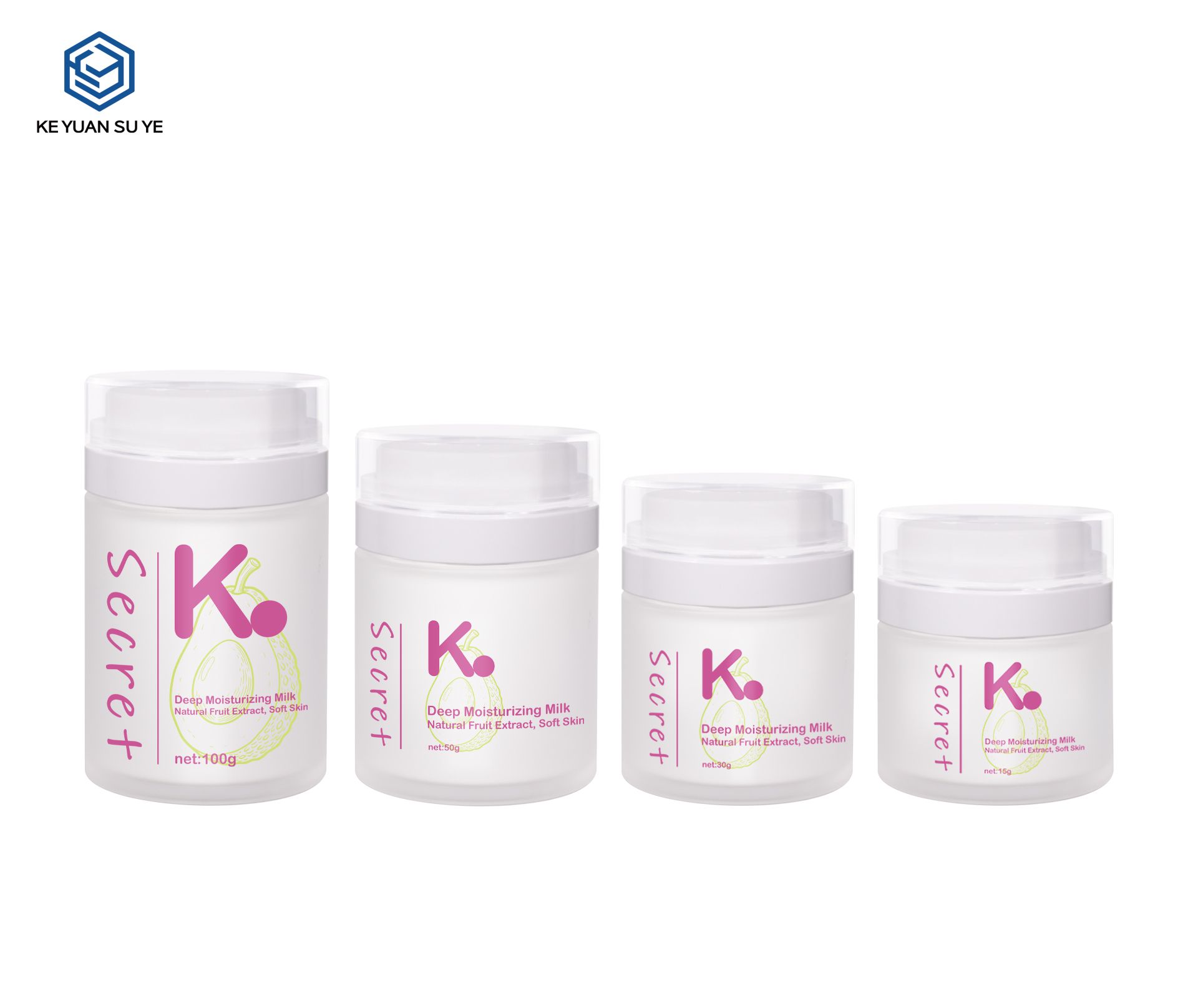 KY298 Custom Double-Layer Airless PET Cream Jar Set 15g 30g 50g 100g For Moisturizing Skincare