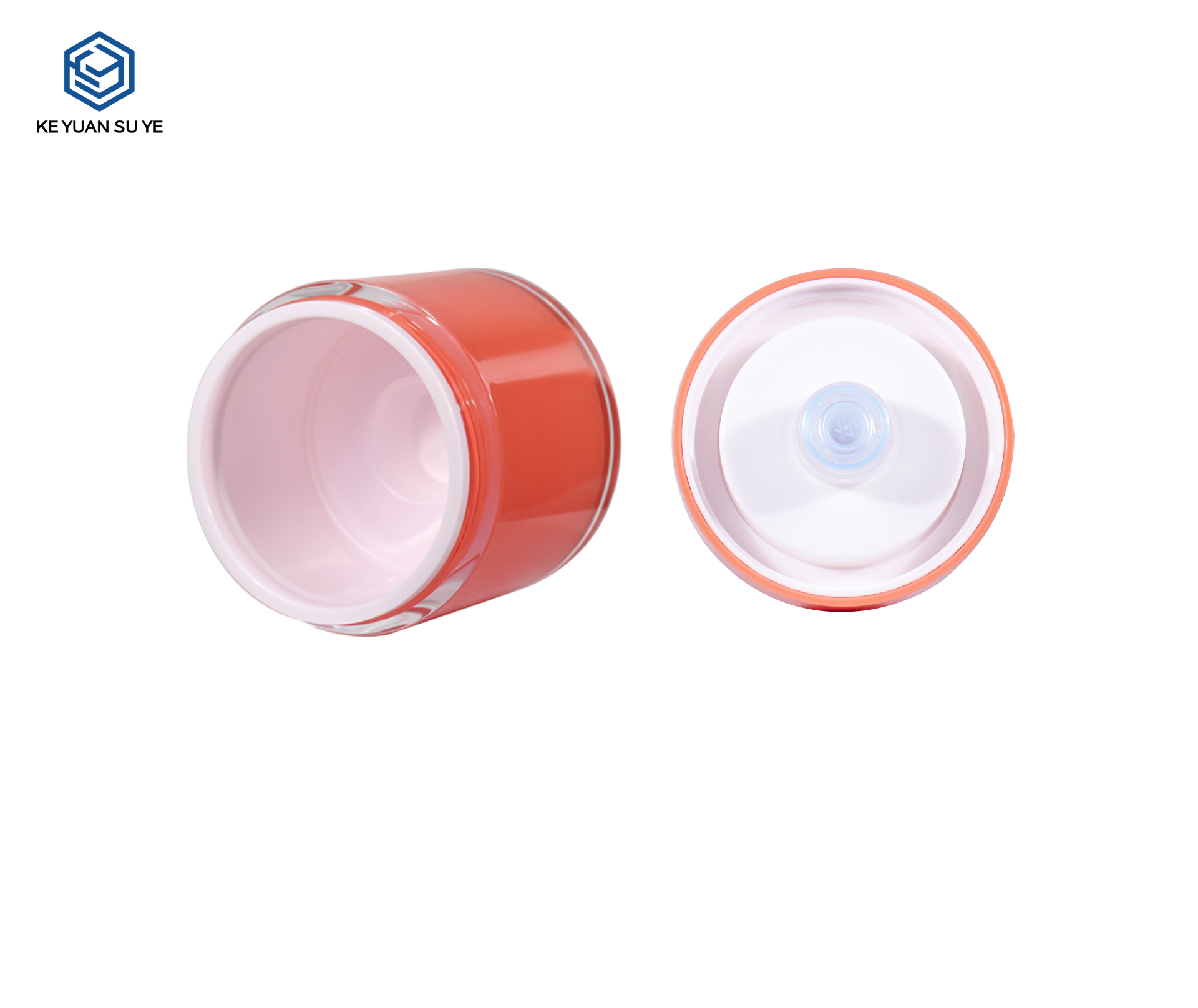 KY298 Custom Double-Layer Airless PET Cream Jar Set 15g 30g 50g 100g For Moisturizing Skincare