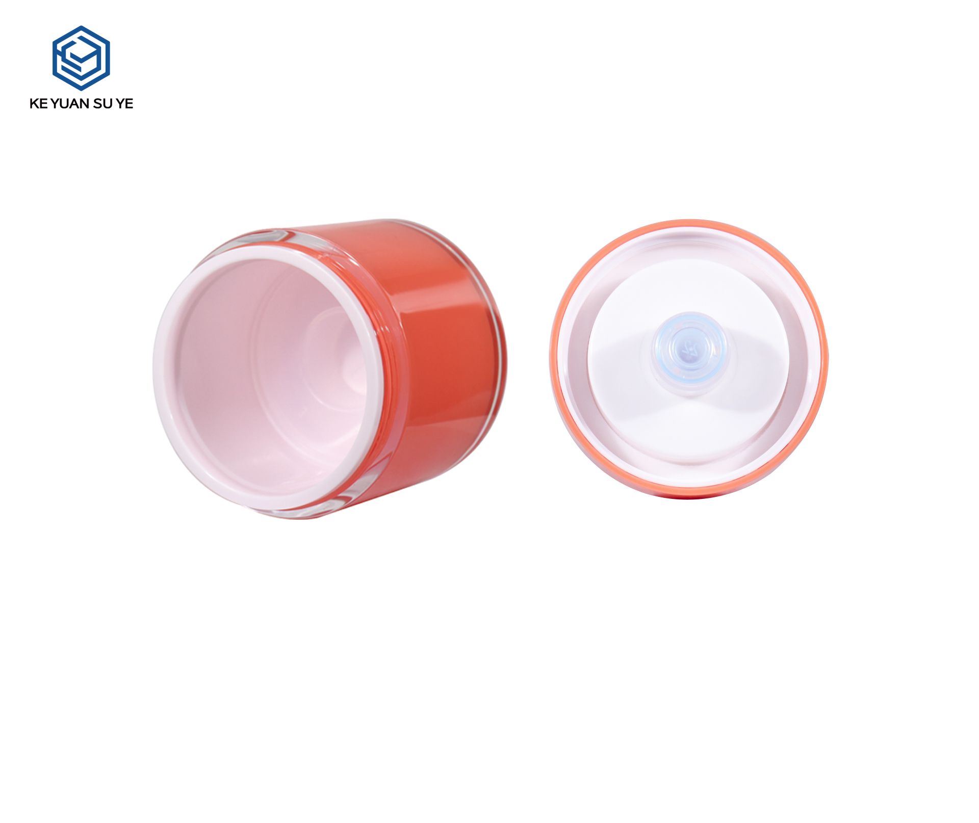 KY298 Custom Double-Layer Airless PET Cream Jar Set 15g 30g 50g 100g For Moisturizing Skincare