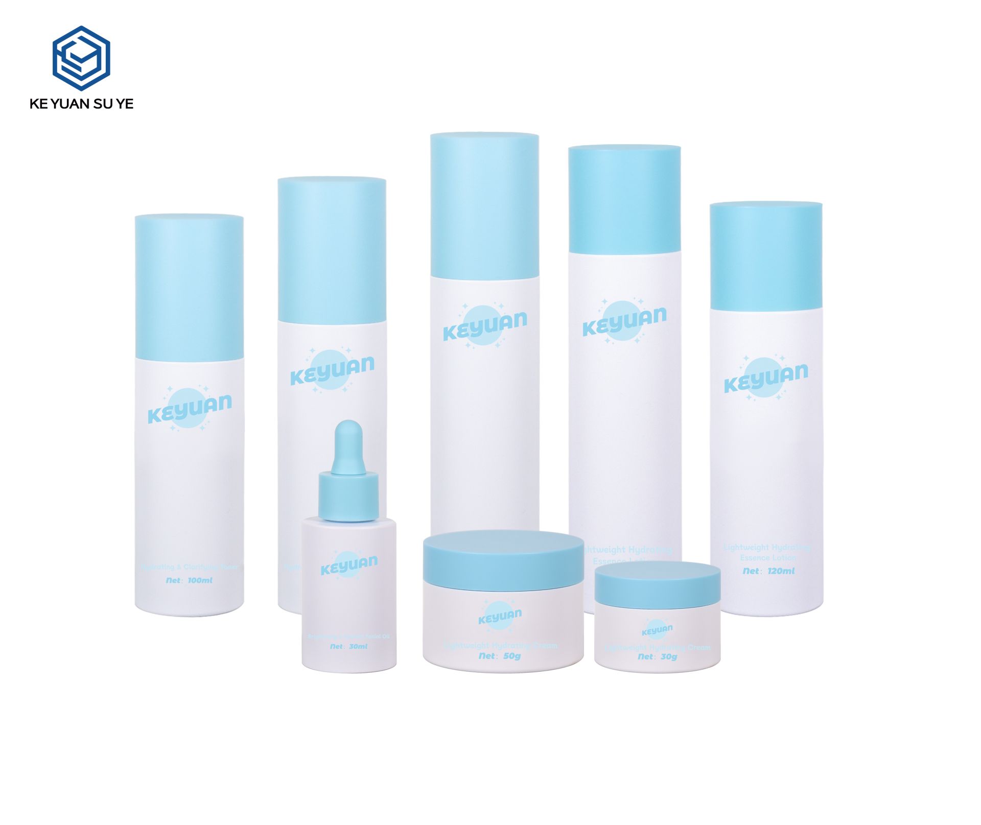 KY299 Custom PETG Complete Skincare Packaging Set For Toner Essence Cream With Multiple Capacities