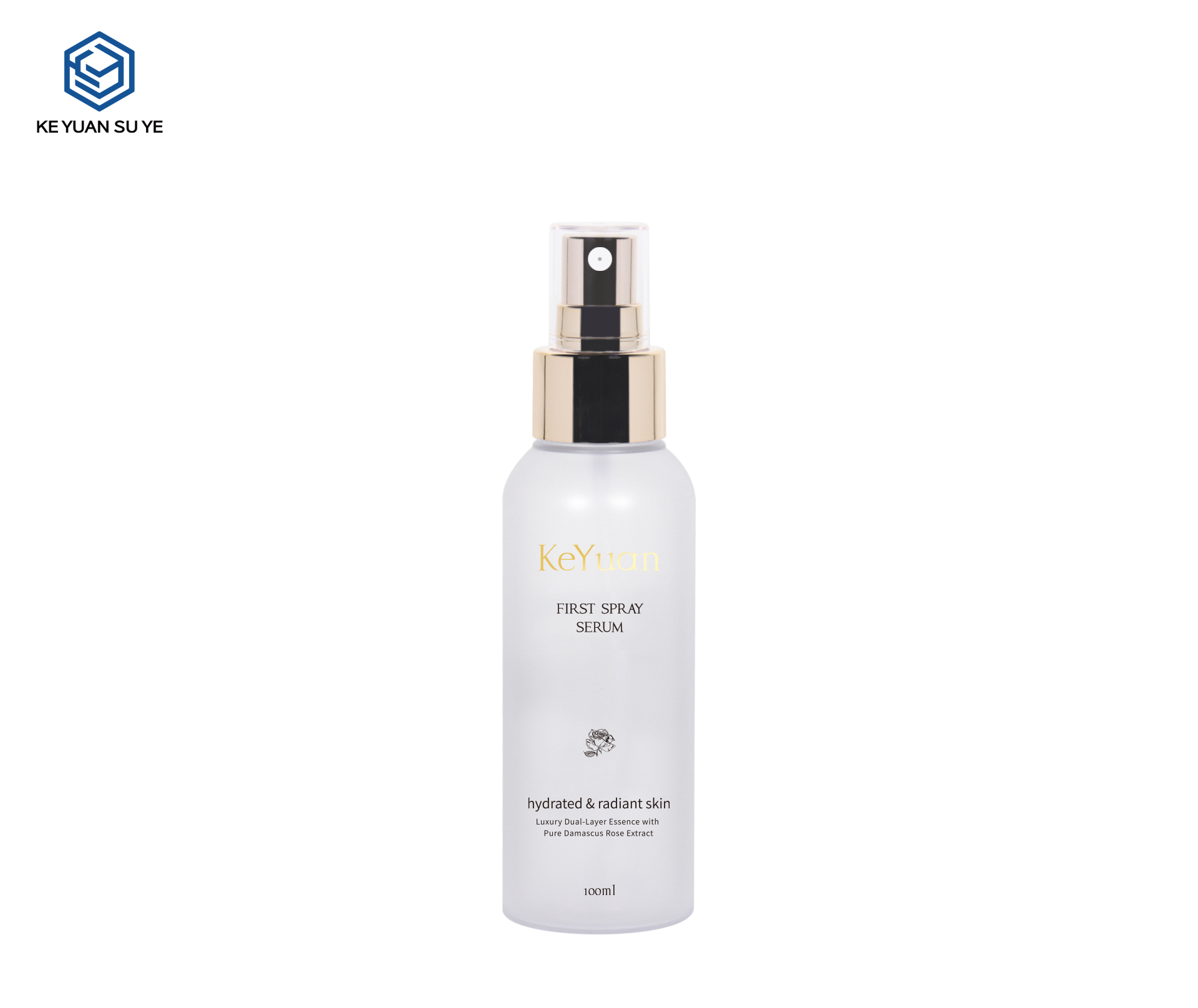 KY300 Custom High-Clarity PET Spray Bottle 100ml For Facial Serum Hydrating Skincare