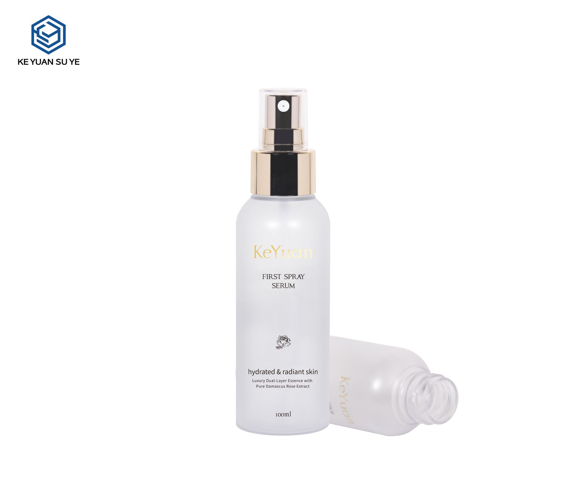 KY300 Custom High-Clarity PET Spray Bottle 100ml For Facial Serum Hydrating Skincare