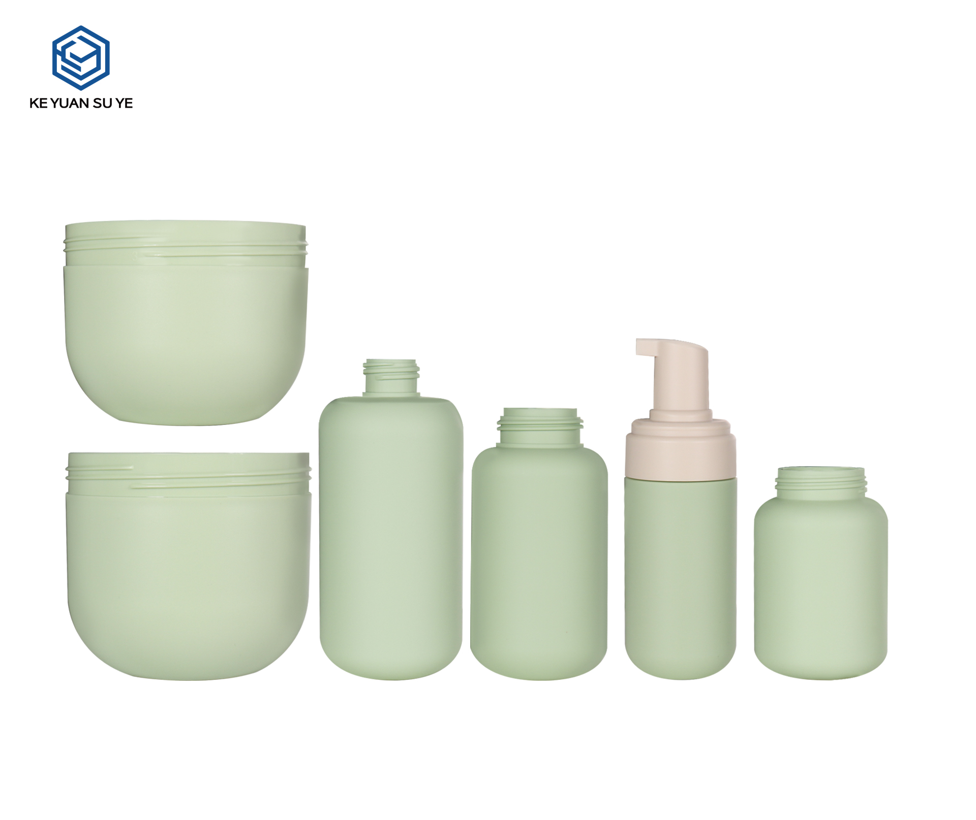 KY302 Custom Recyclable PE Flocking Personal Care Packaging Set for Cleanser Shampoo Hair Cream