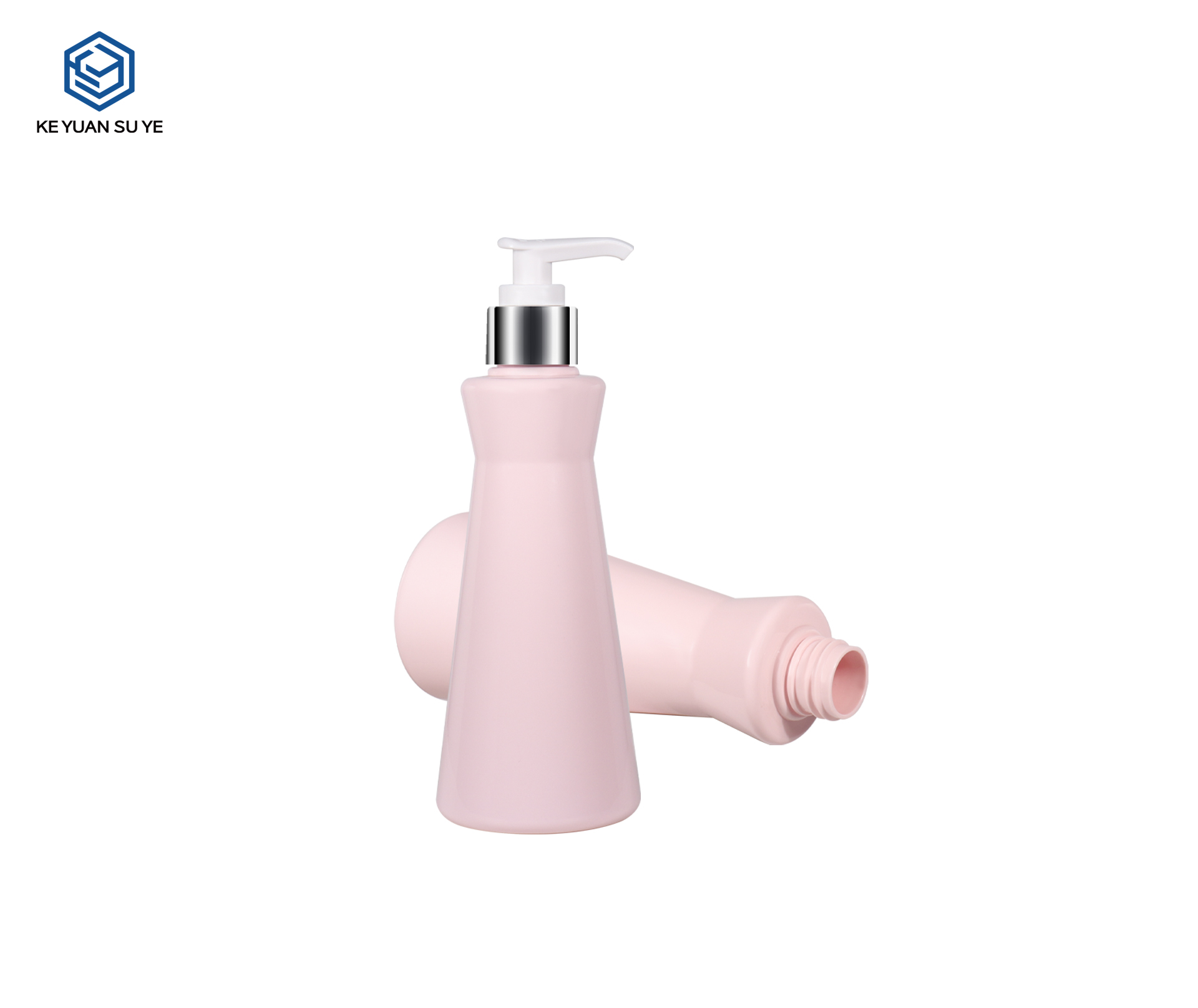 KY303 Custom Special Curved PET Pump Bottle For Shampoo Body Wash Personal Care