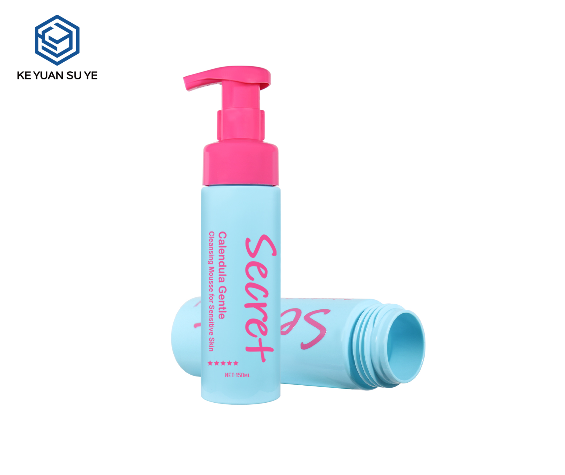 KY304 Custom Food-Grade PET Foam Pump Bottle Set For Facial Cleansing Mousse Multiple Sizes