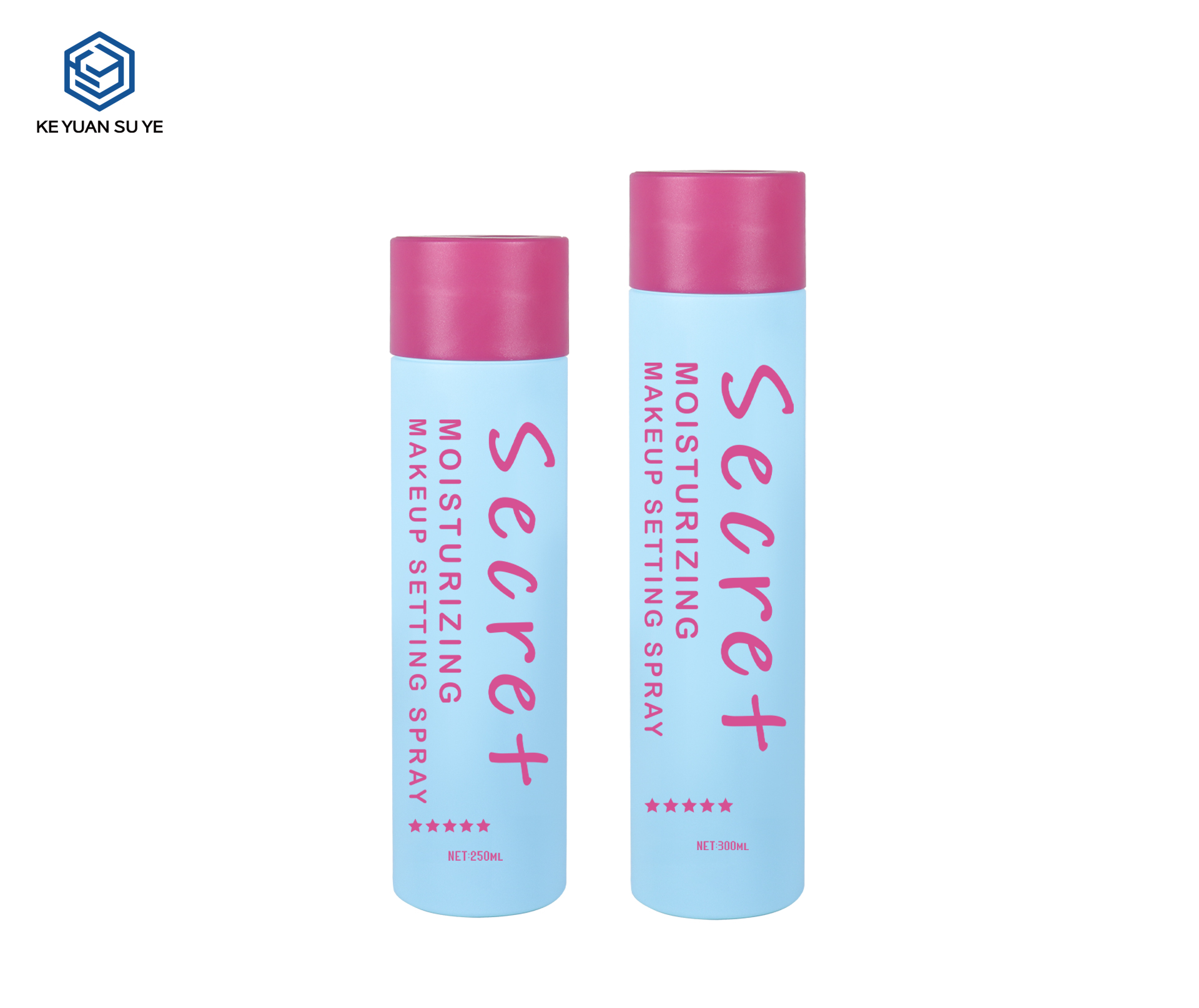 KY304 Custom Matte PE Cylindrical Bottle Set For Shampoo Conditioner 250ml 300ml