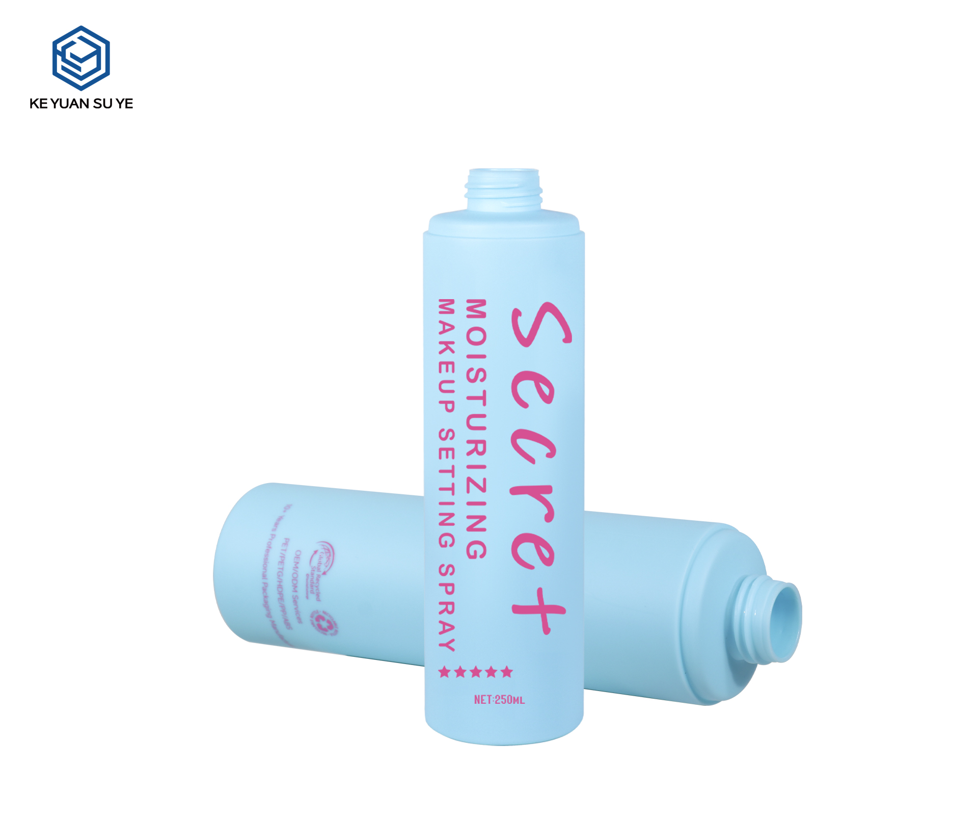 KY304 Custom Matte PE Cylindrical Bottle Set For Shampoo Conditioner 250ml 300ml