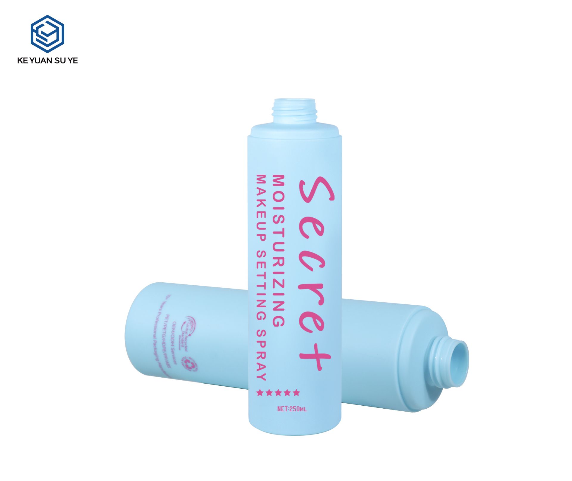 KY304 Custom Matte PE Cylindrical Bottle Set For Shampoo Conditioner 250ml 300ml