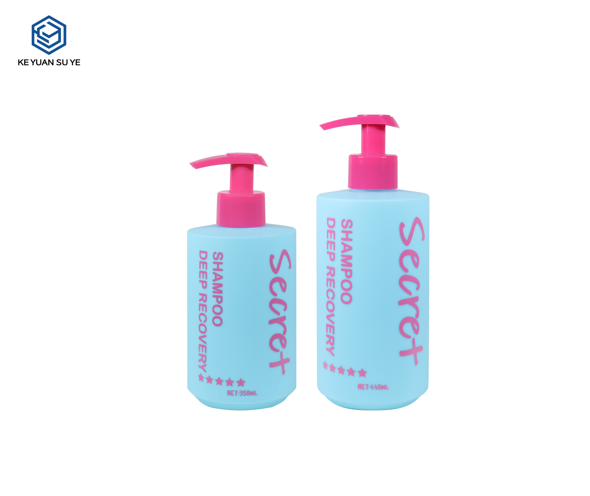 KY304 Custom Matte PE Press Pump Bottles 350ml 440ml For Salon Shampoo & Hair Conditioner