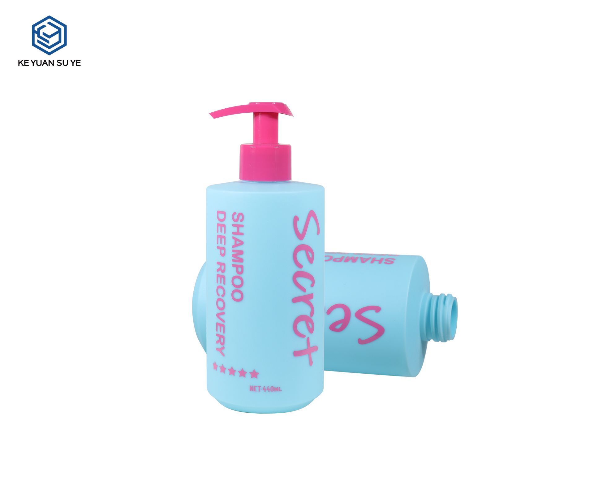 KY304 Custom Matte PE Press Pump Bottles 350ml 440ml For Salon Shampoo & Hair Conditioner