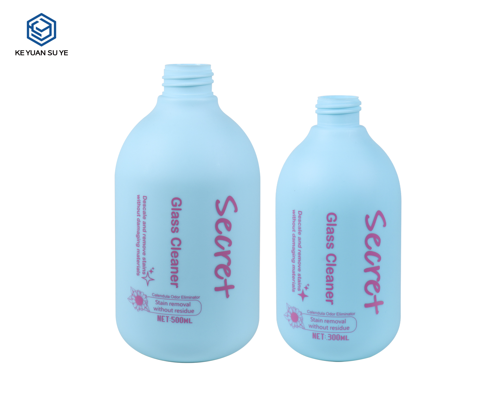 KY304 Custom Rounded PE Trigger Spray Bottle Set 300ml 500ml For Household Pet Beauty Spray